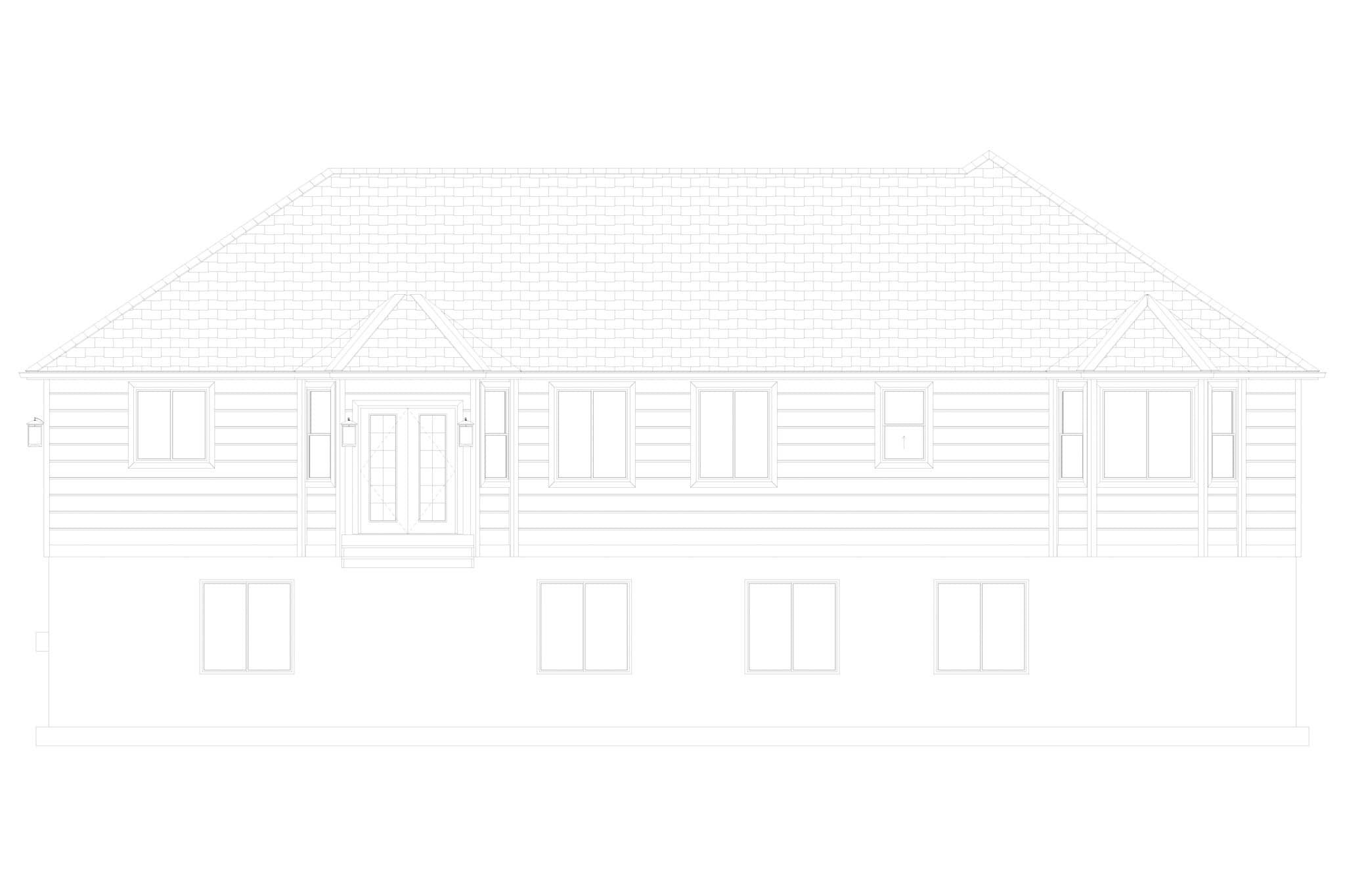 Home Plan Rear Elevation of this 3-Bedroom,1914 Sq Ft Plan -187-1244