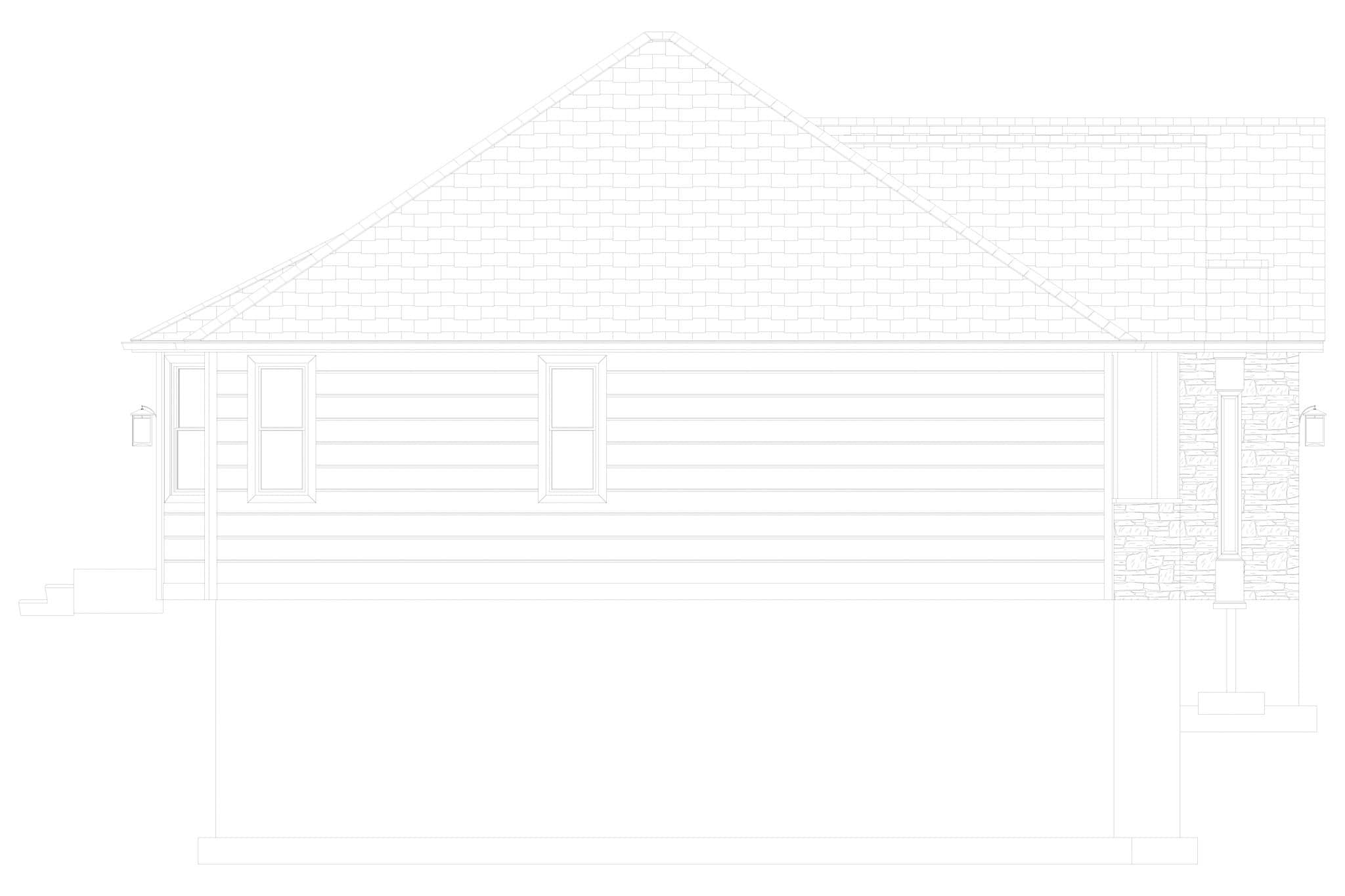 Home Plan Left Elevation of this 3-Bedroom,1914 Sq Ft Plan -187-1244