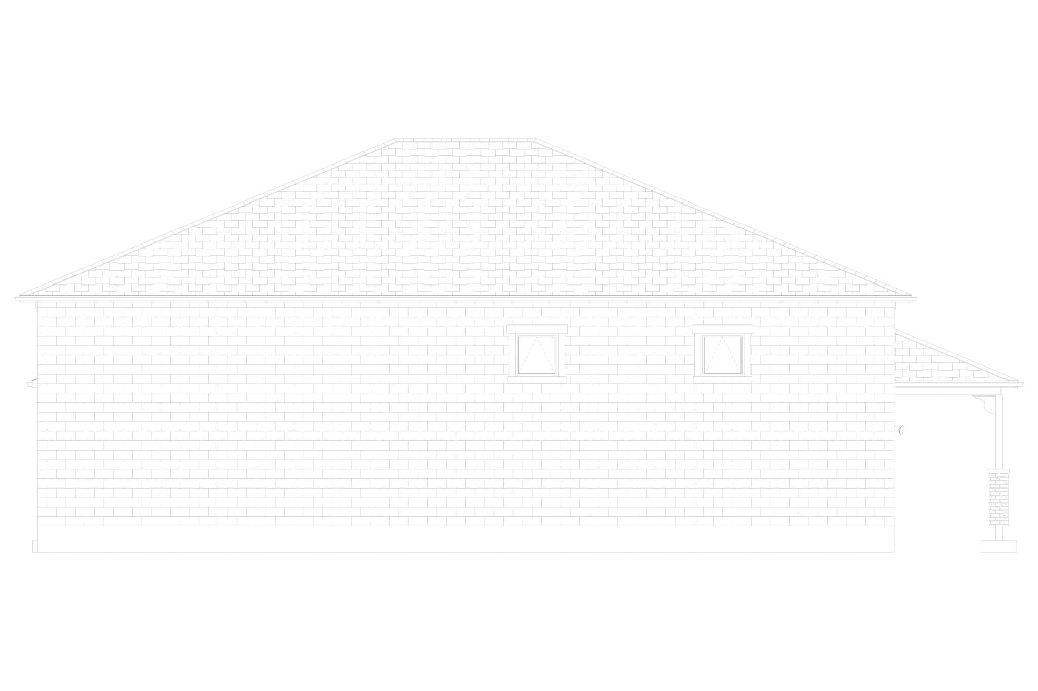 Home Plan Left Elevation of this 0-Bedroom,1 Sq Ft Plan -187-1245