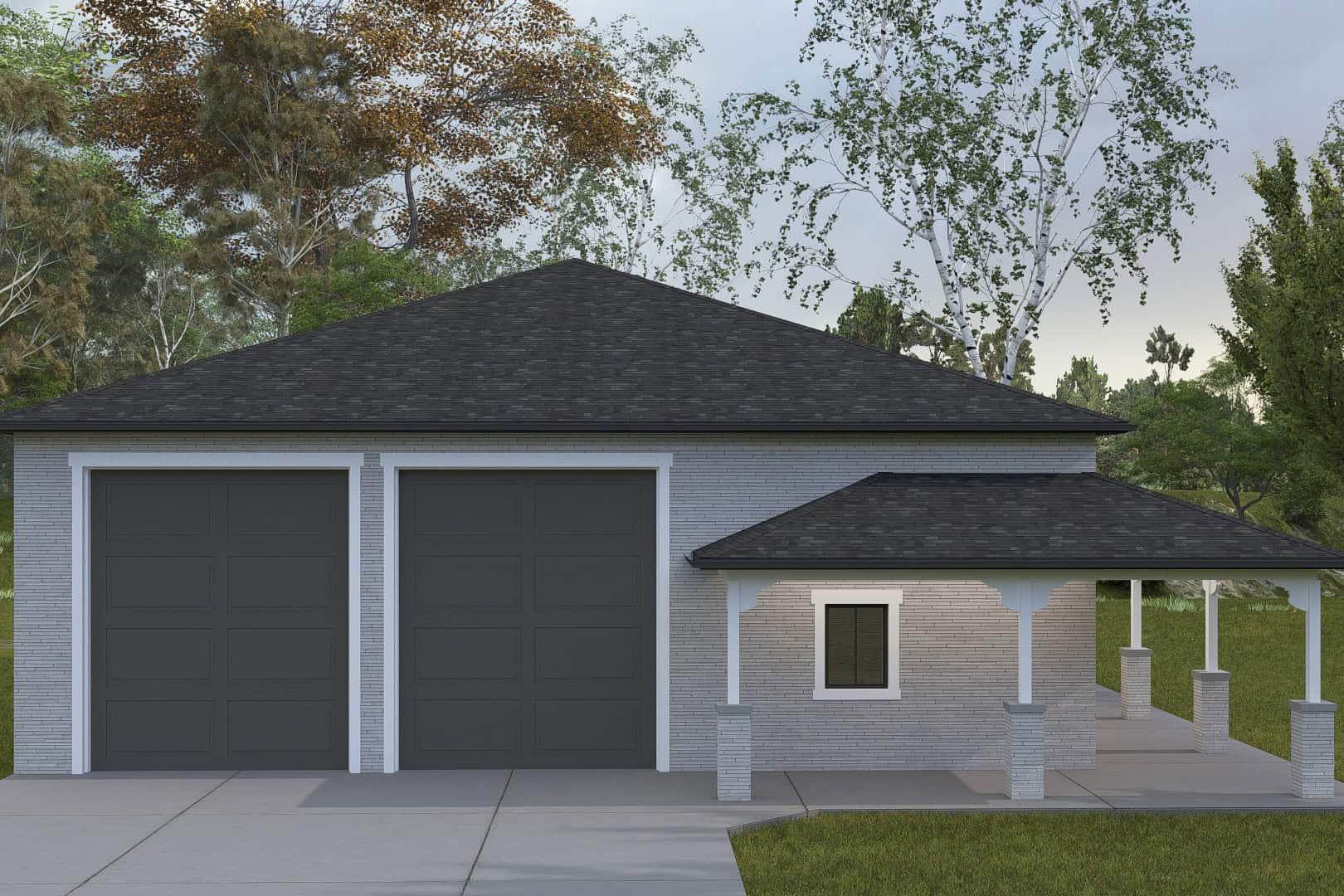 Front elevation of Garage home (ThePlanCollection: House Plan #187-1245)