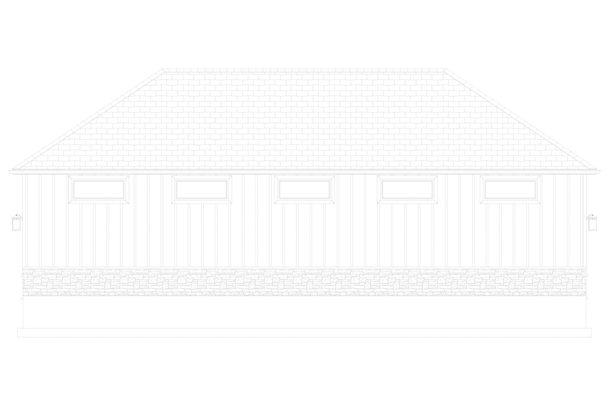 Home Plan Rear Elevation of this 0-Bedroom,1 Sq Ft Plan -187-1246