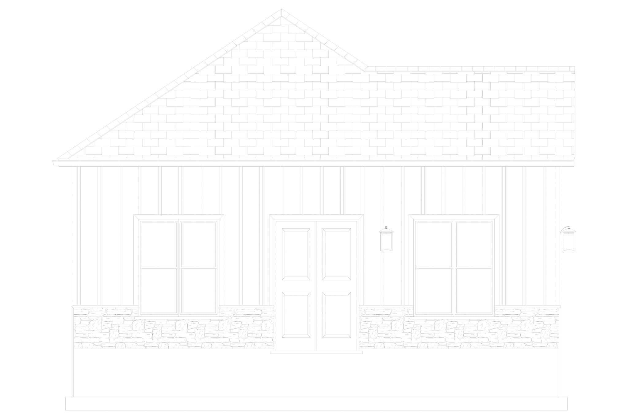 Home Plan Left Elevation of this 0-Bedroom,1 Sq Ft Plan -187-1246