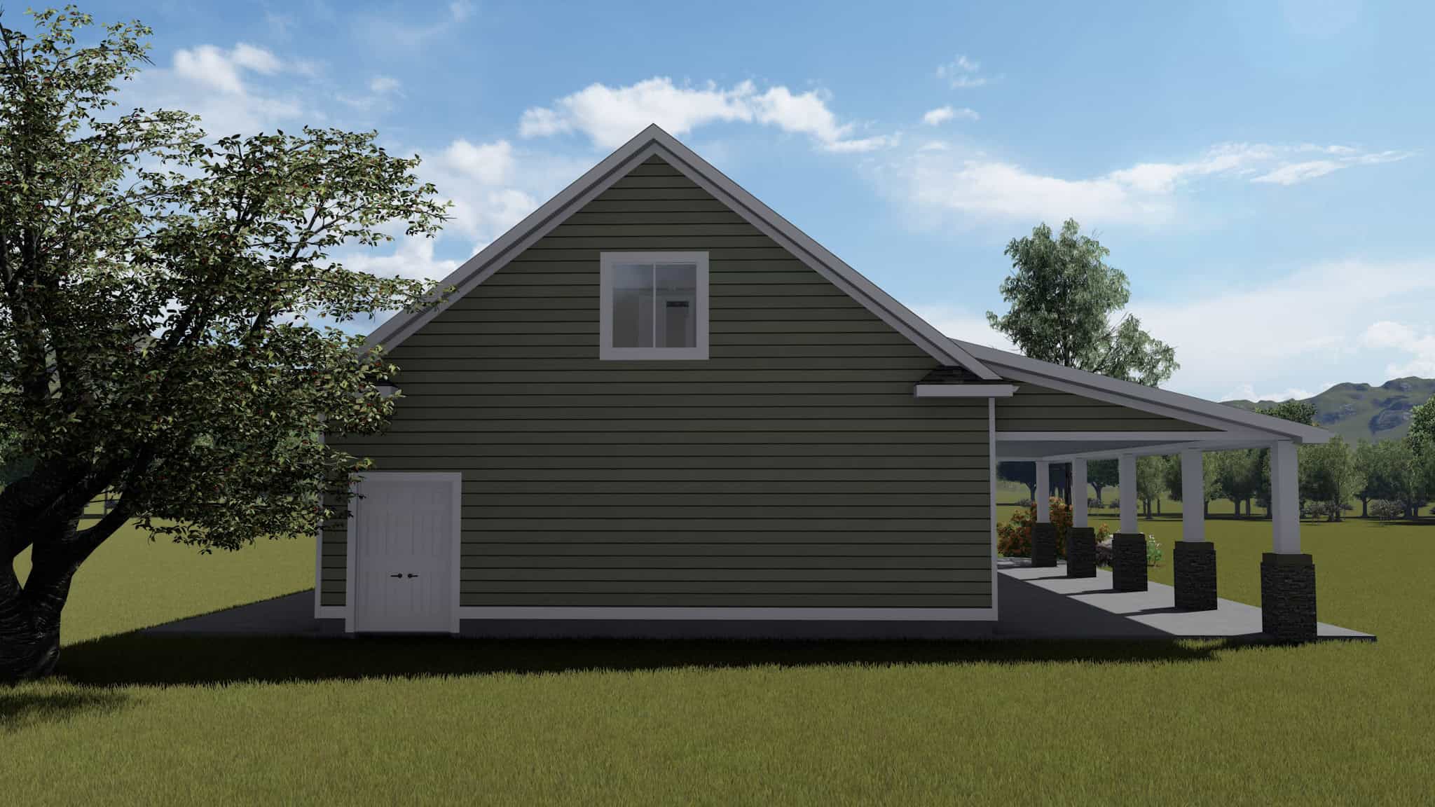 Rear View of this 0-Bedroom,1 Sq Ft Plan -187-1248