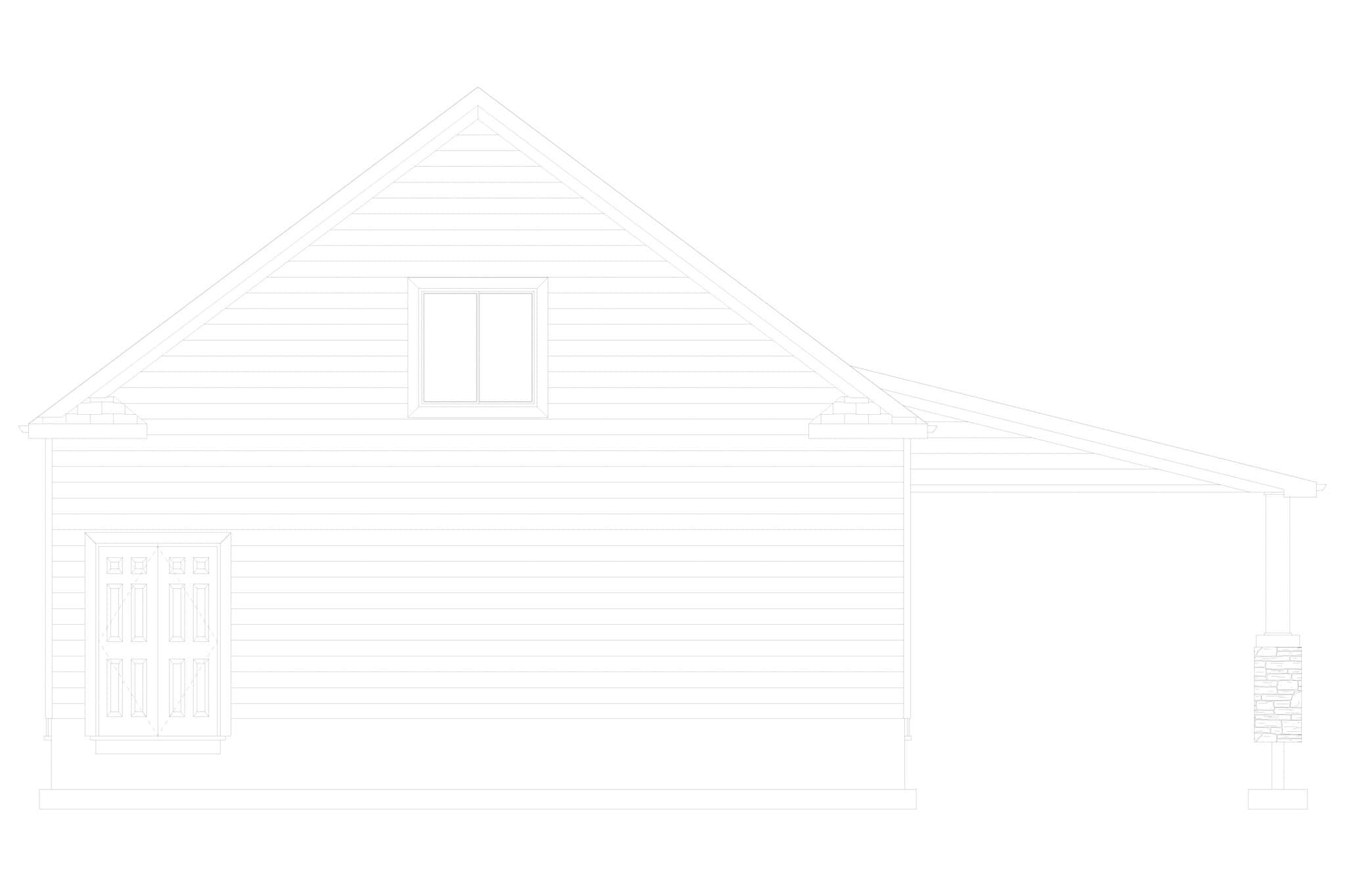 Home Plan Rear Elevation of this 0-Bedroom,1 Sq Ft Plan -187-1248