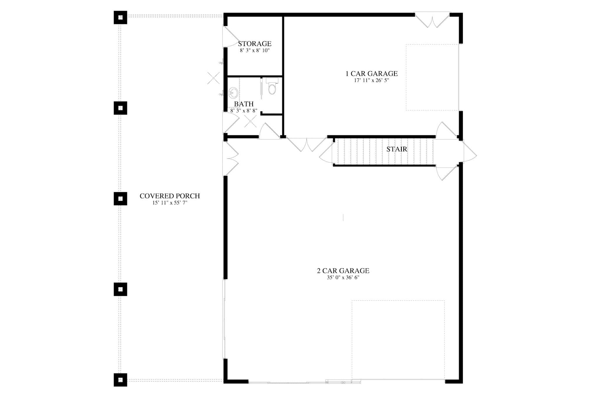 Garage of Garage w/Apartments Plan #187-1248