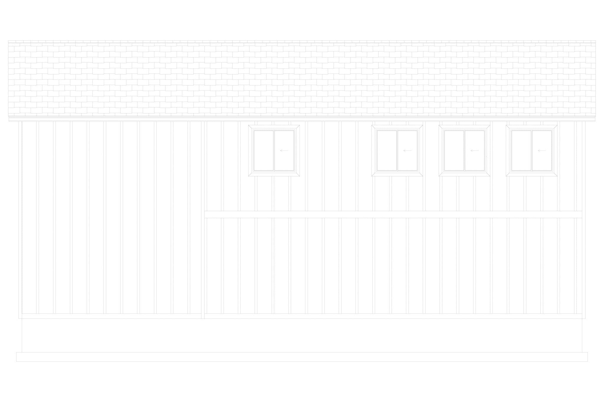 Home Plan Rear Elevation of this 2-Bedroom,1012 Sq Ft Plan -187-1249