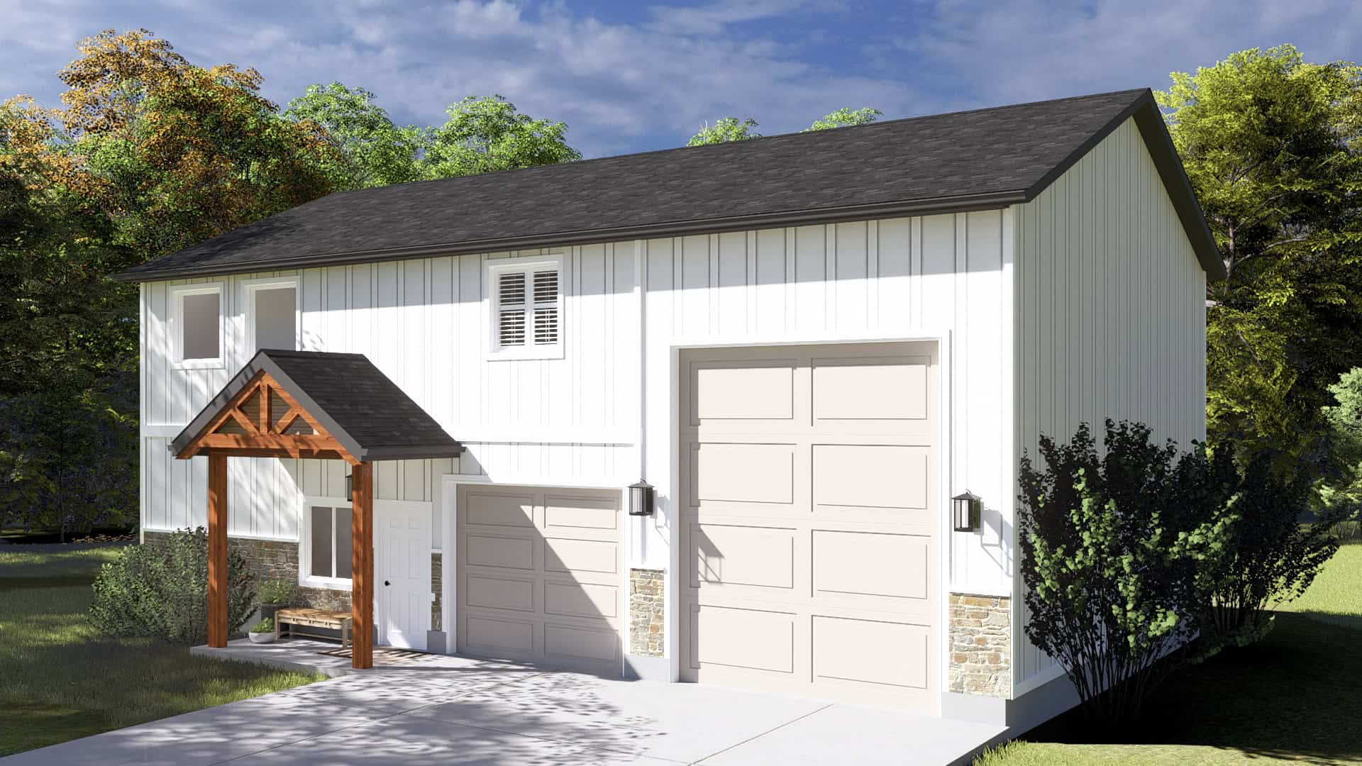 Right Side View of this 2-Bedroom,1012 Sq Ft Plan -187-1249