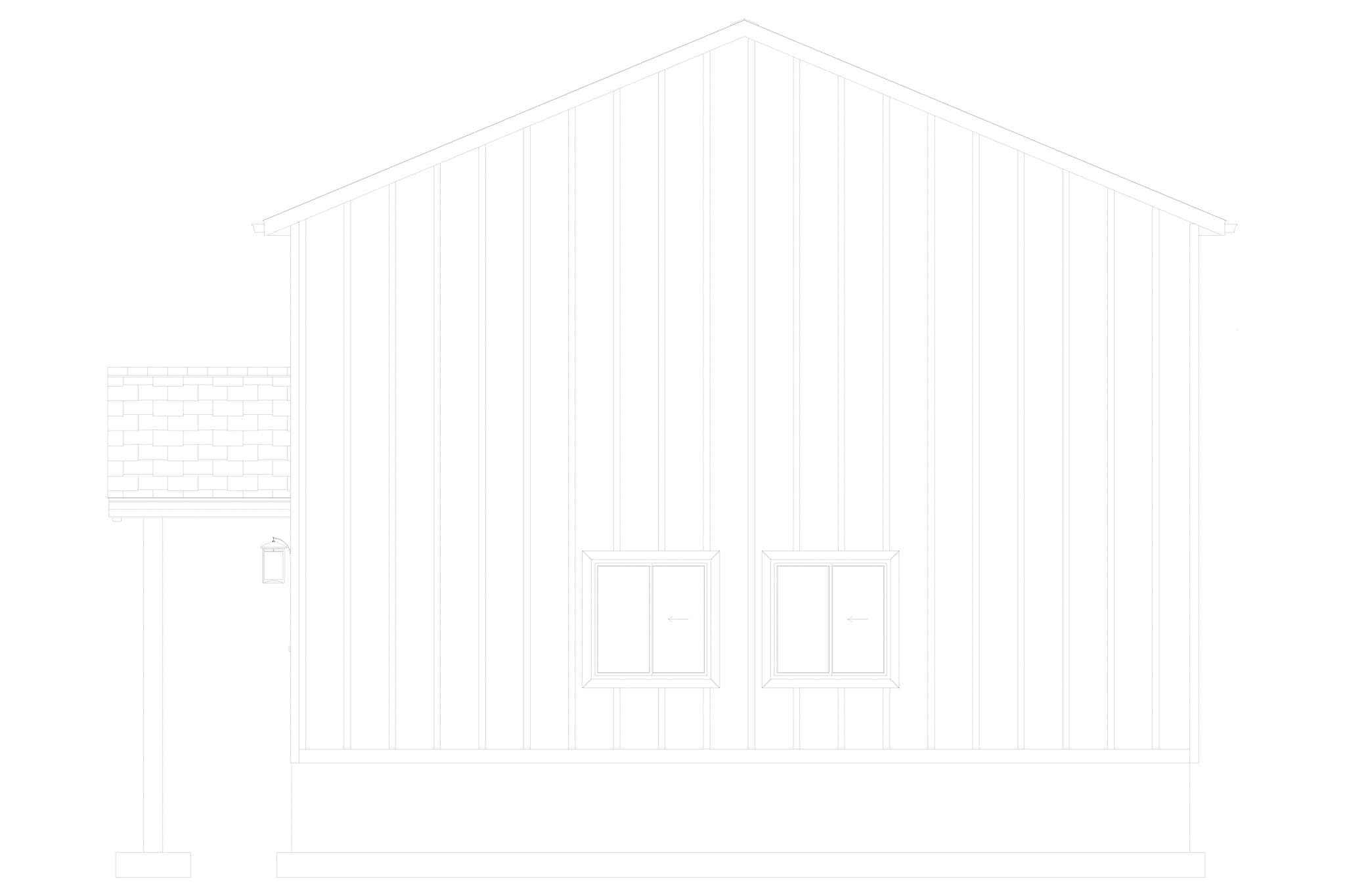 Home Plan Right Elevation of this 2-Bedroom,1012 Sq Ft Plan -187-1249