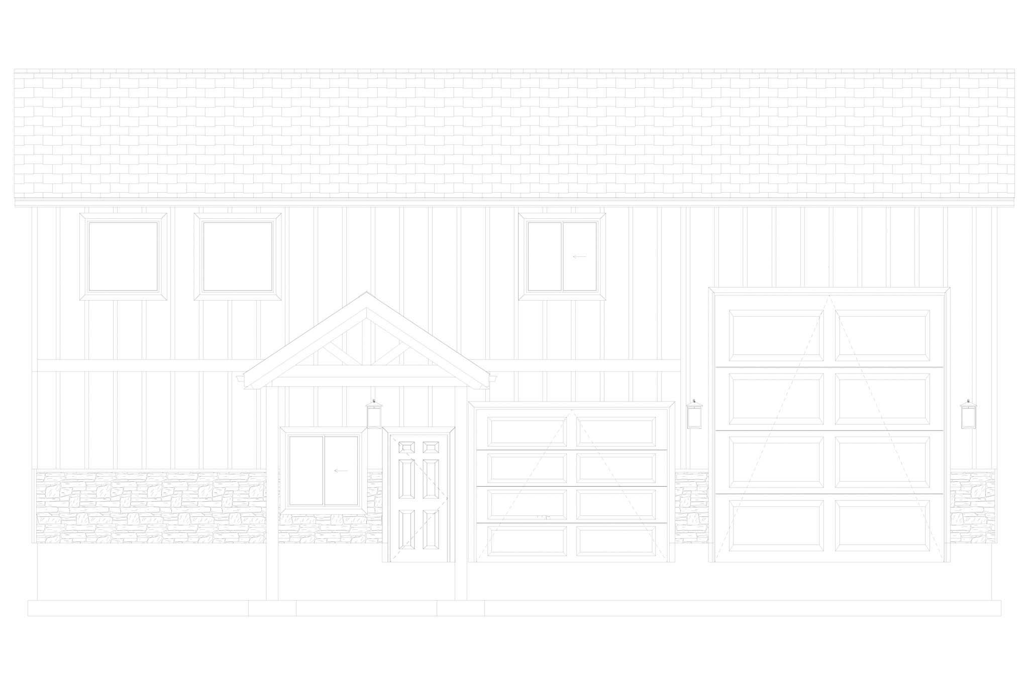 Home Plan Front Elevation of this 2-Bedroom,1012 Sq Ft Plan -187-1249