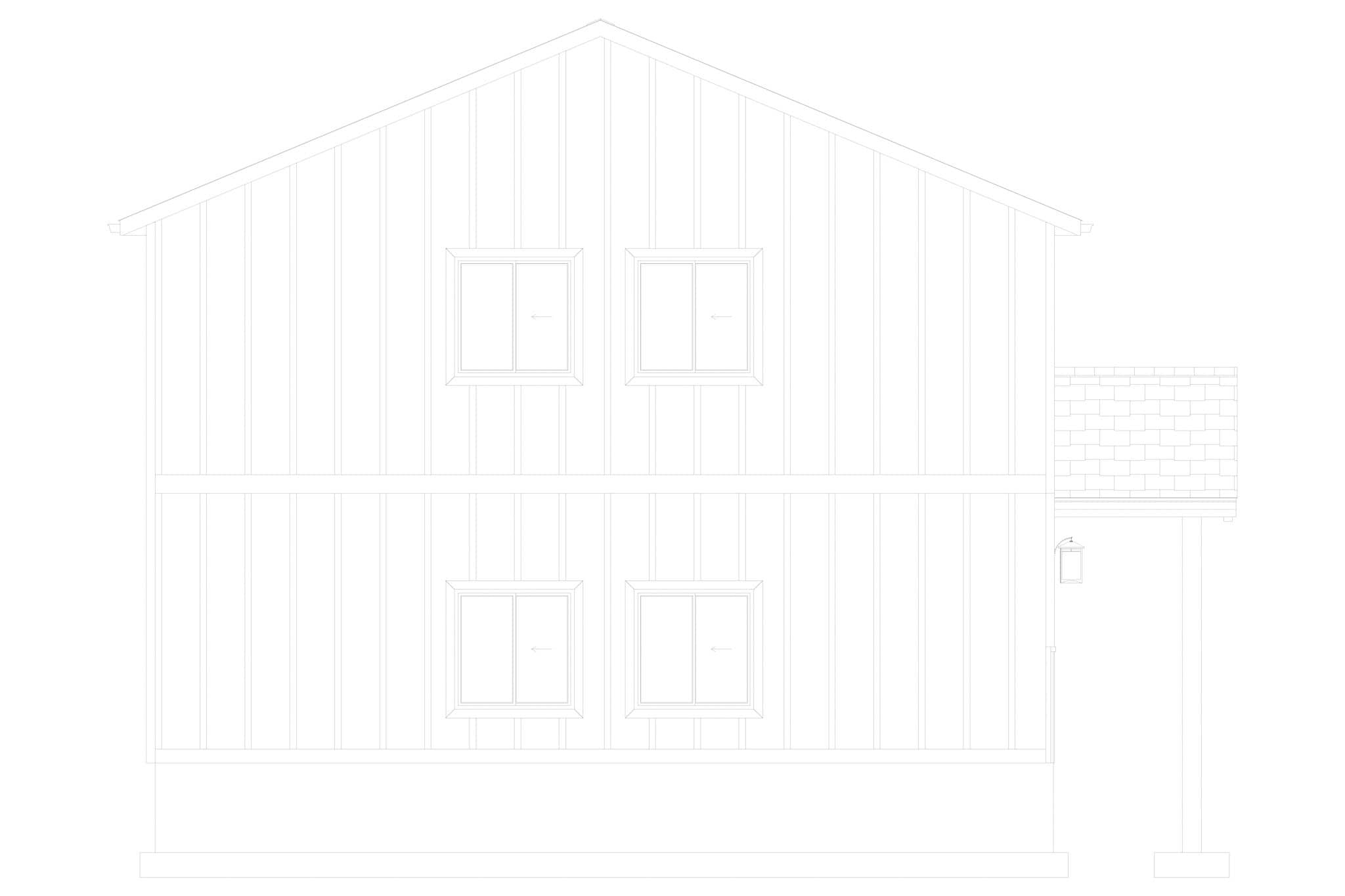 Home Plan Left Elevation of this 2-Bedroom,1012 Sq Ft Plan -187-1249