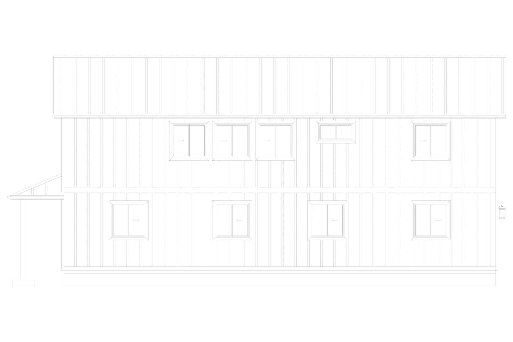 Home Plan Rear Elevation of this 2-Bedroom,1488 Sq Ft Plan -187-1250