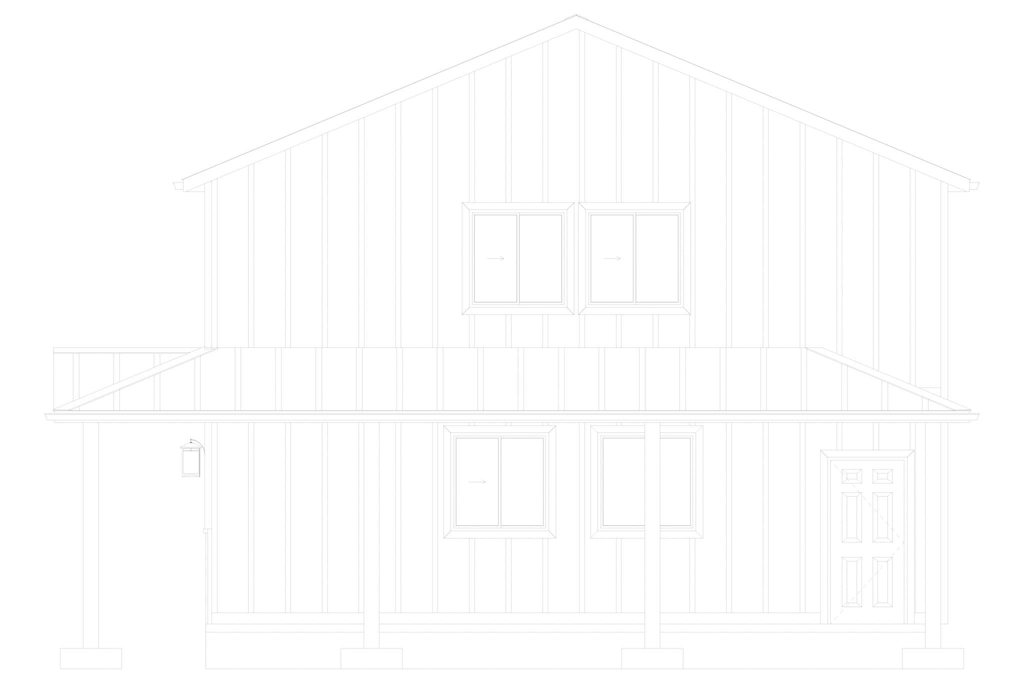 Home Plan Right Elevation of this 2-Bedroom,1488 Sq Ft Plan -187-1250