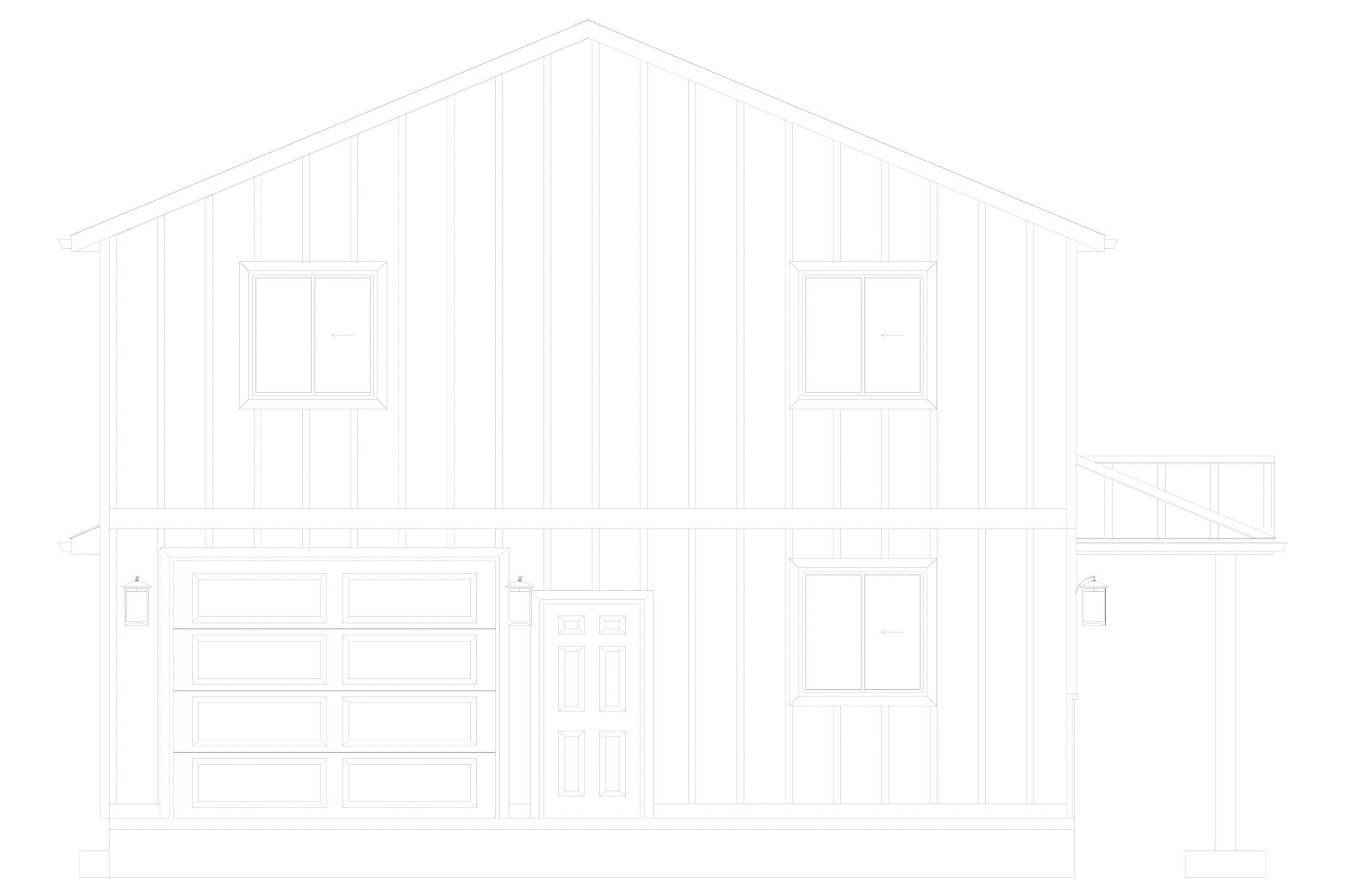 Home Plan Left Elevation of this 2-Bedroom,1488 Sq Ft Plan -187-1250