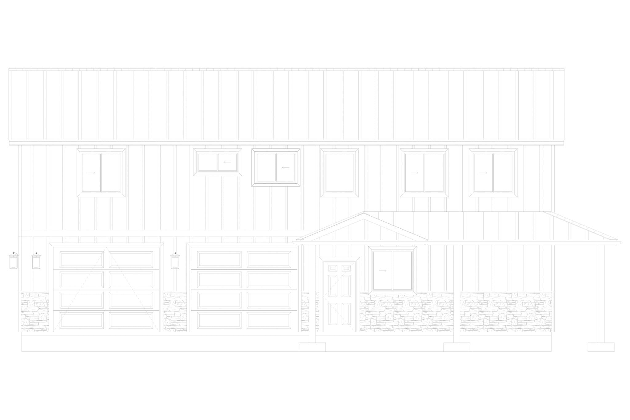 Home Plan Front Elevation of this 2-Bedroom,1488 Sq Ft Plan -187-1250