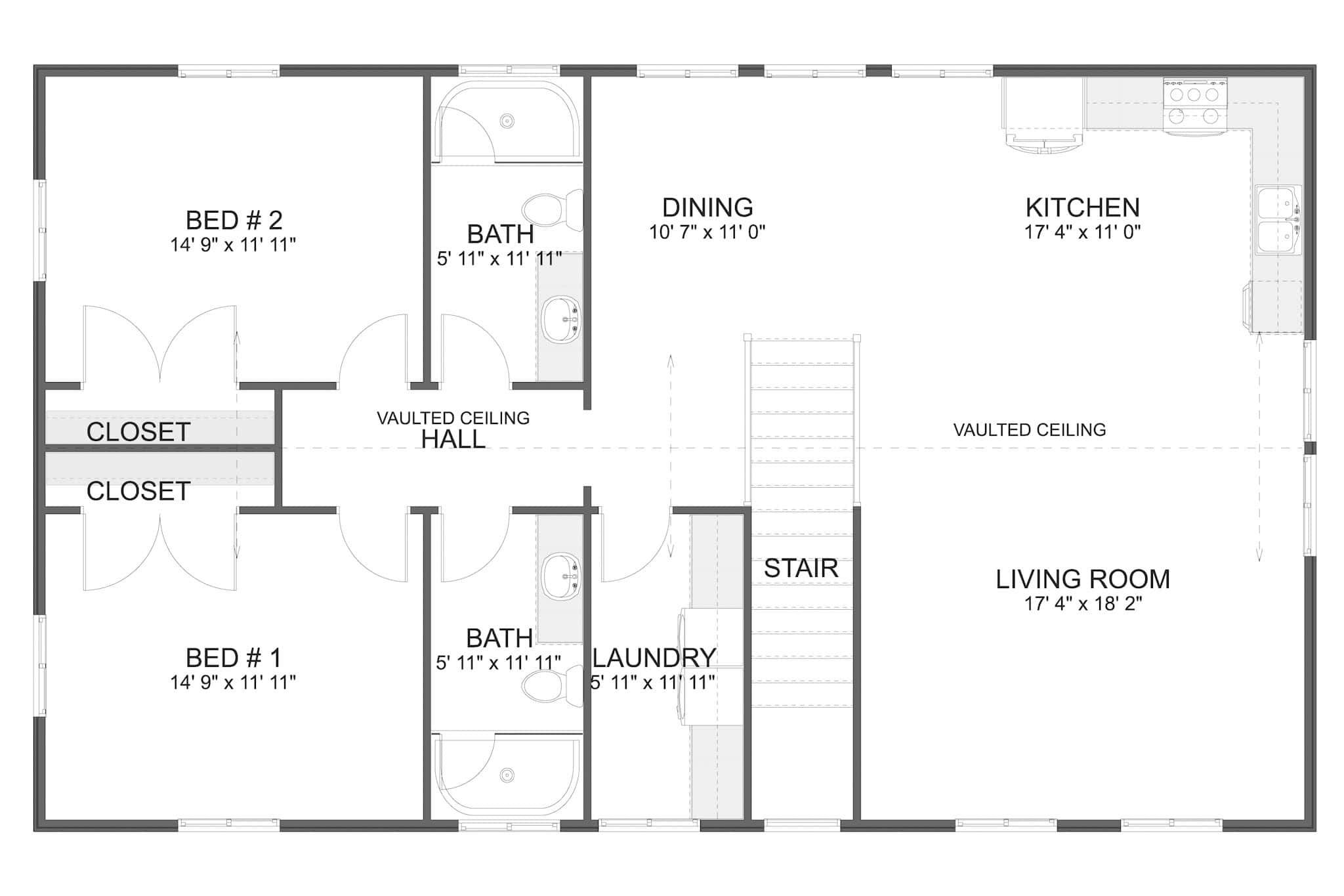 Main Level of Garage w/Apartments Plan #187-1250