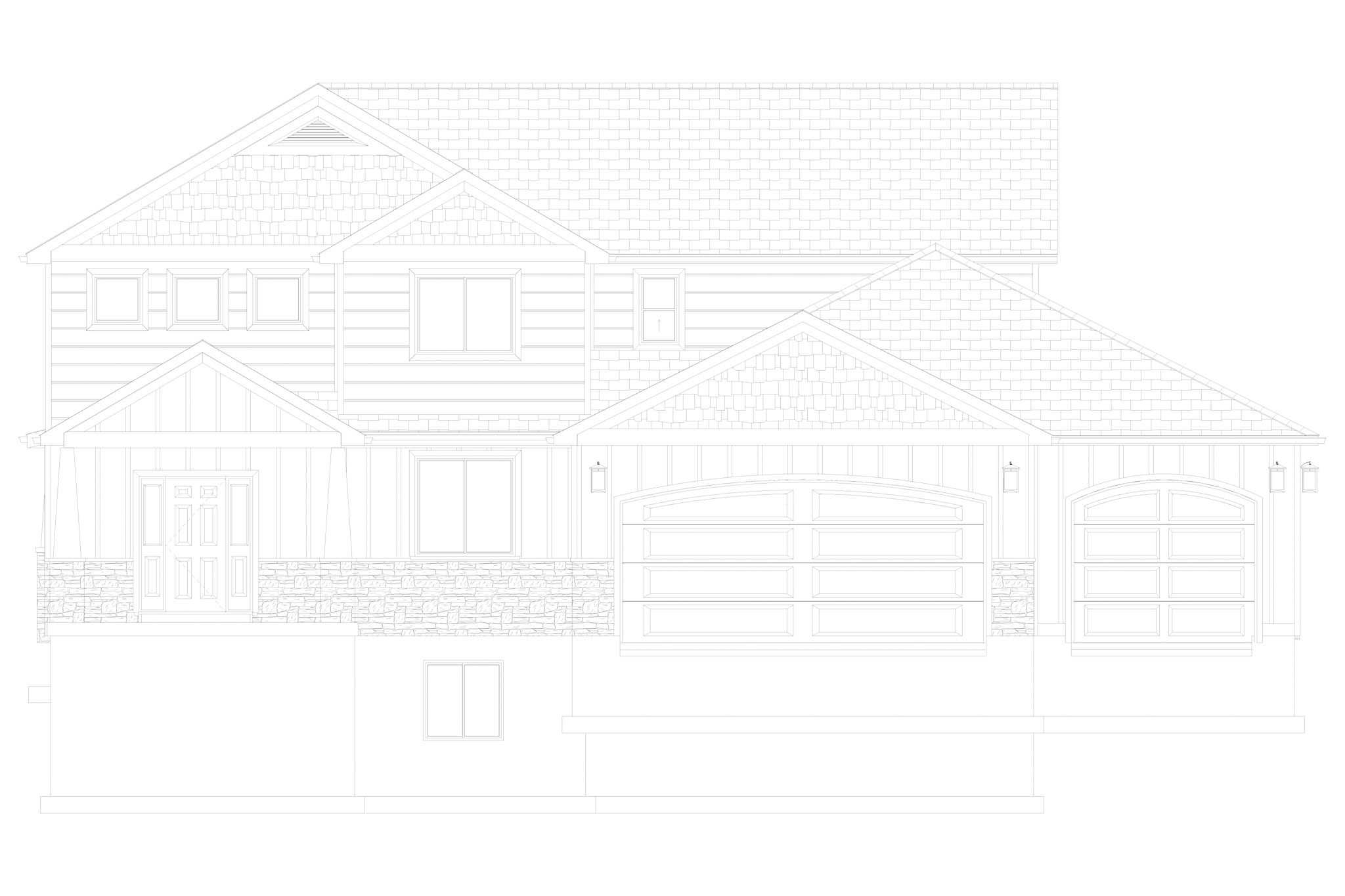 Home Plan Front Elevation of this 4-Bedroom,2776 Sq Ft Plan -187-1251