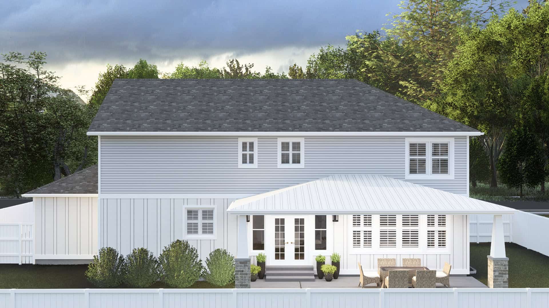 Rear View of this 4-Bedroom,2776 Sq Ft Plan -187-1251