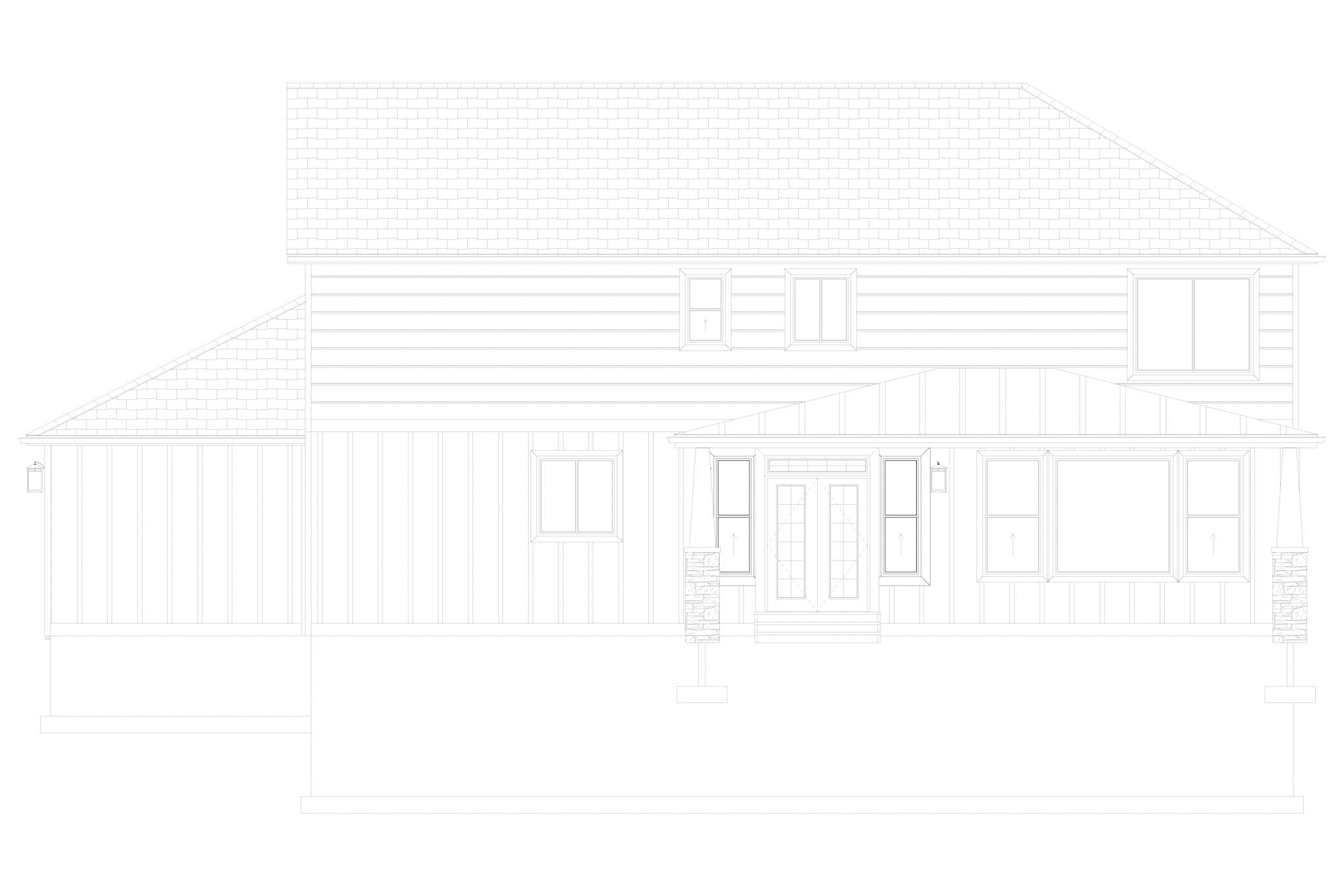 Home Plan Rear Elevation of this 4-Bedroom,2776 Sq Ft Plan -187-1251