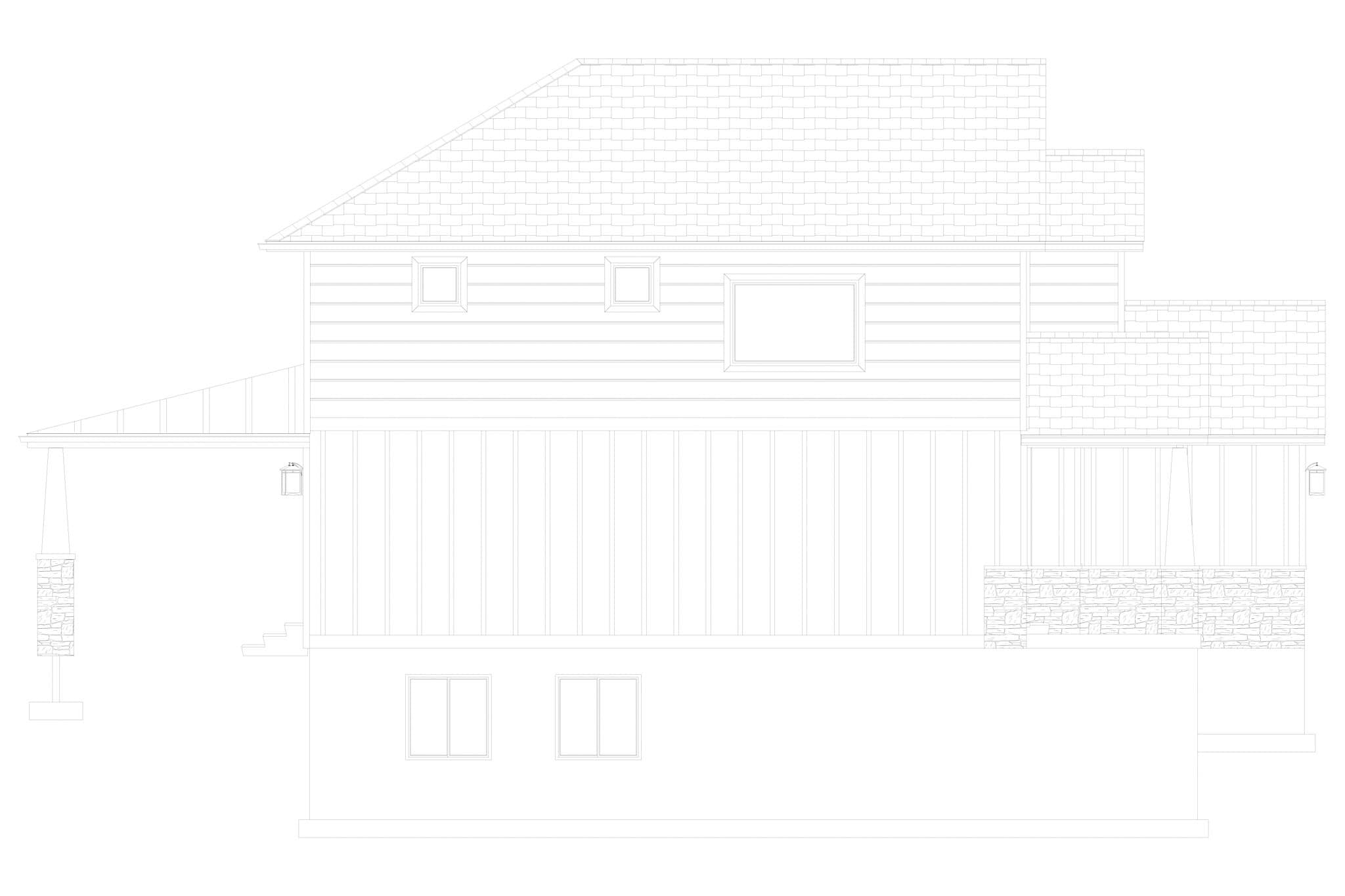 Home Plan Left Elevation of this 4-Bedroom,2776 Sq Ft Plan -187-1251