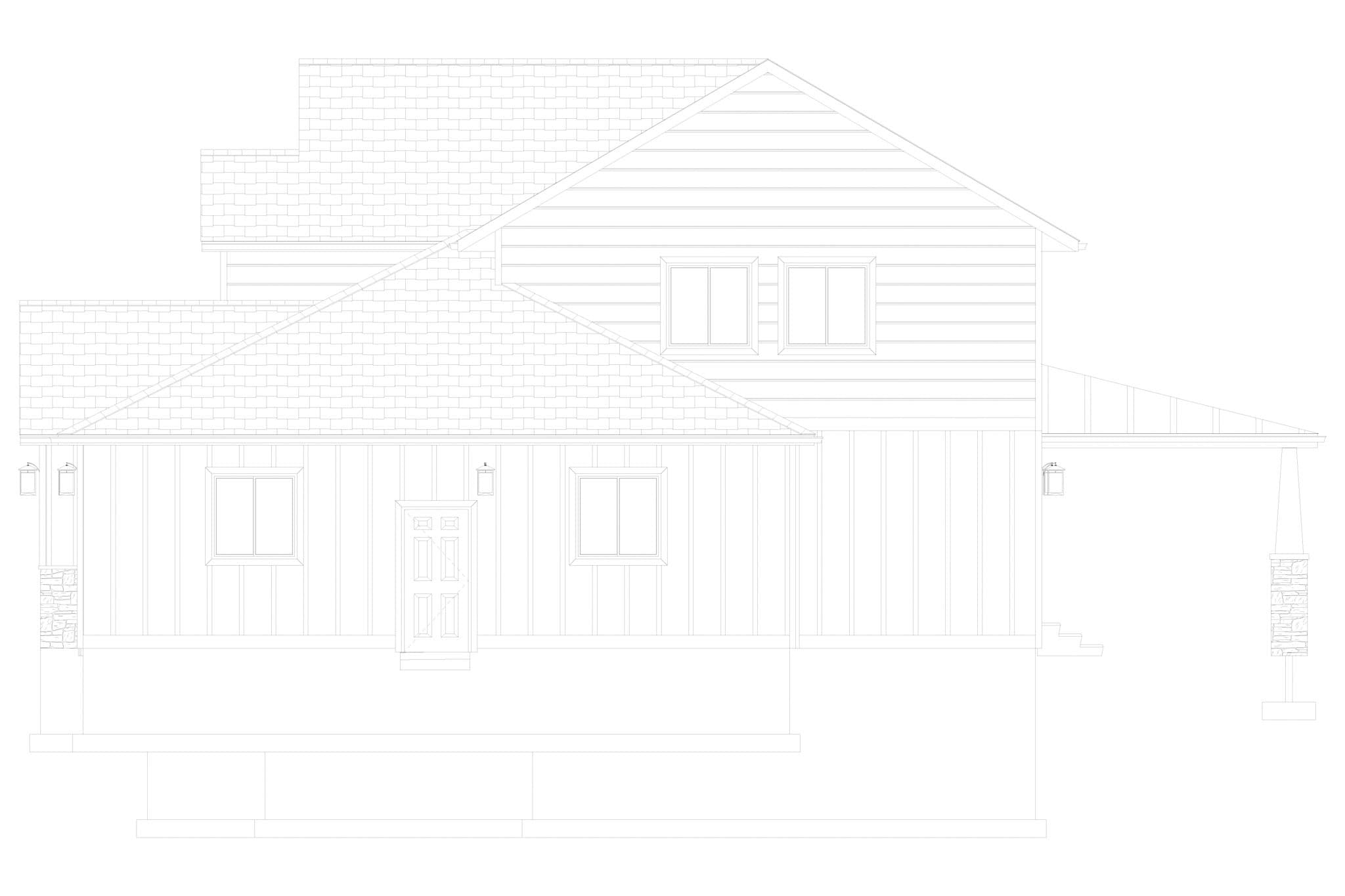 Home Plan Right Elevation of this 4-Bedroom,2776 Sq Ft Plan -187-1251