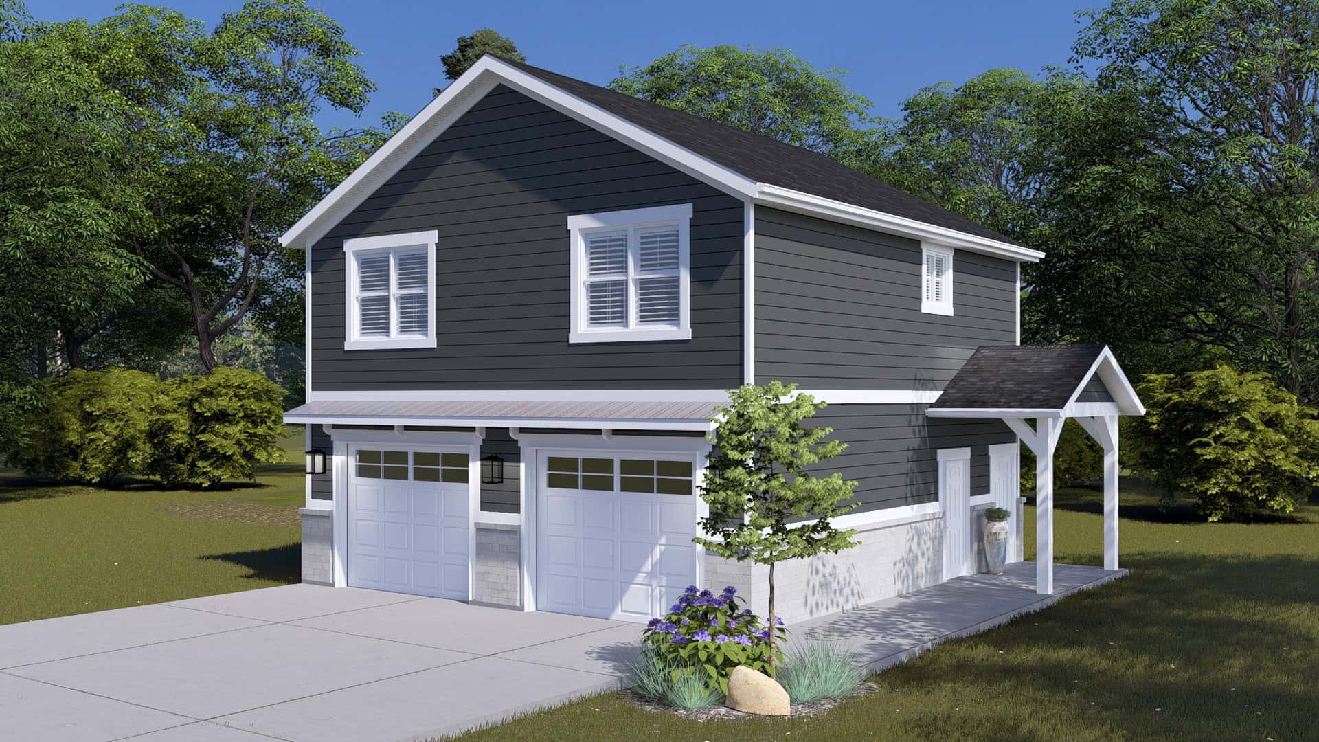 Right Side View of this 2-Bedroom,1049 Sq Ft Plan -187-1252