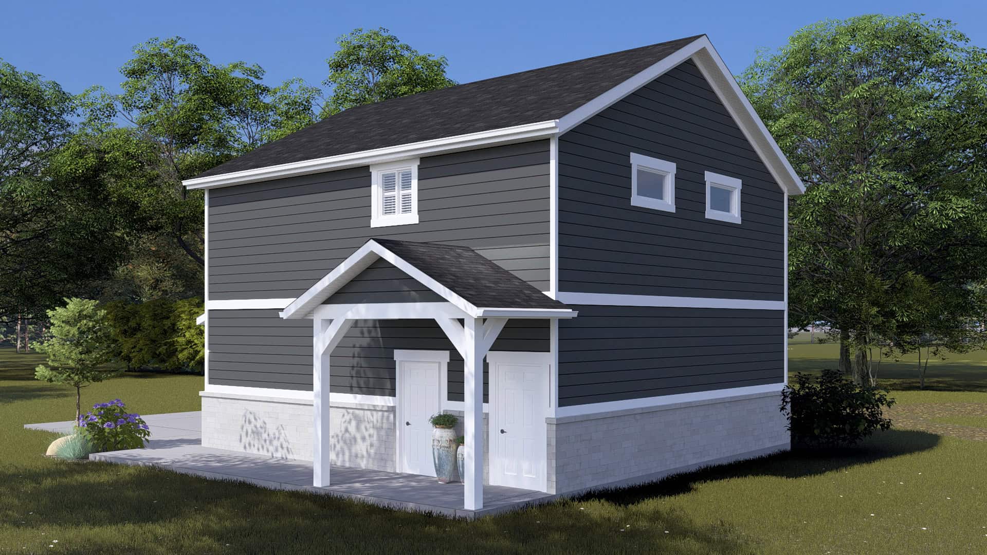 Right Side View of this 2-Bedroom,1049 Sq Ft Plan -187-1252