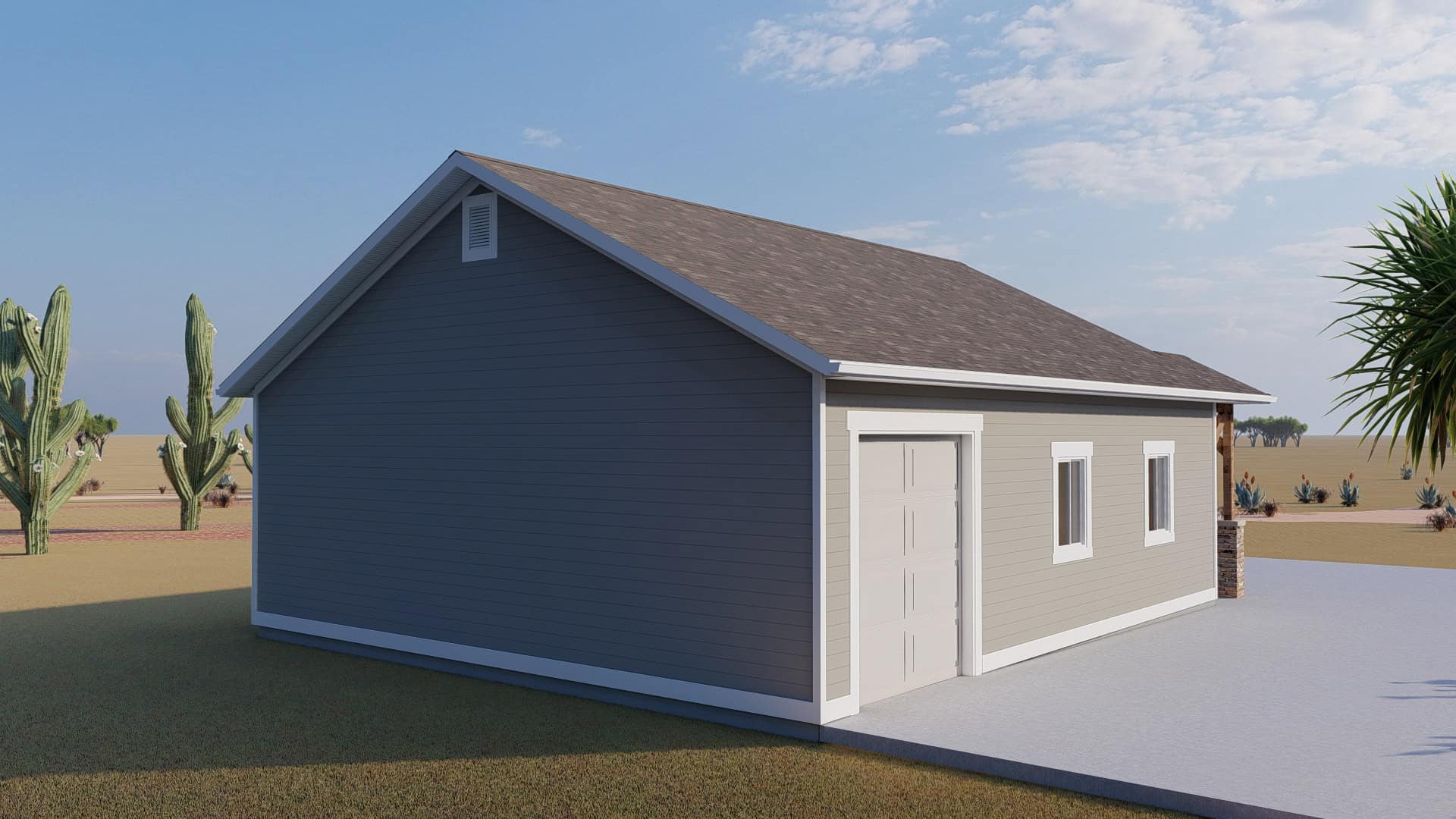 Rear View of this 0-Bedroom,1 Sq Ft Plan -187-1253