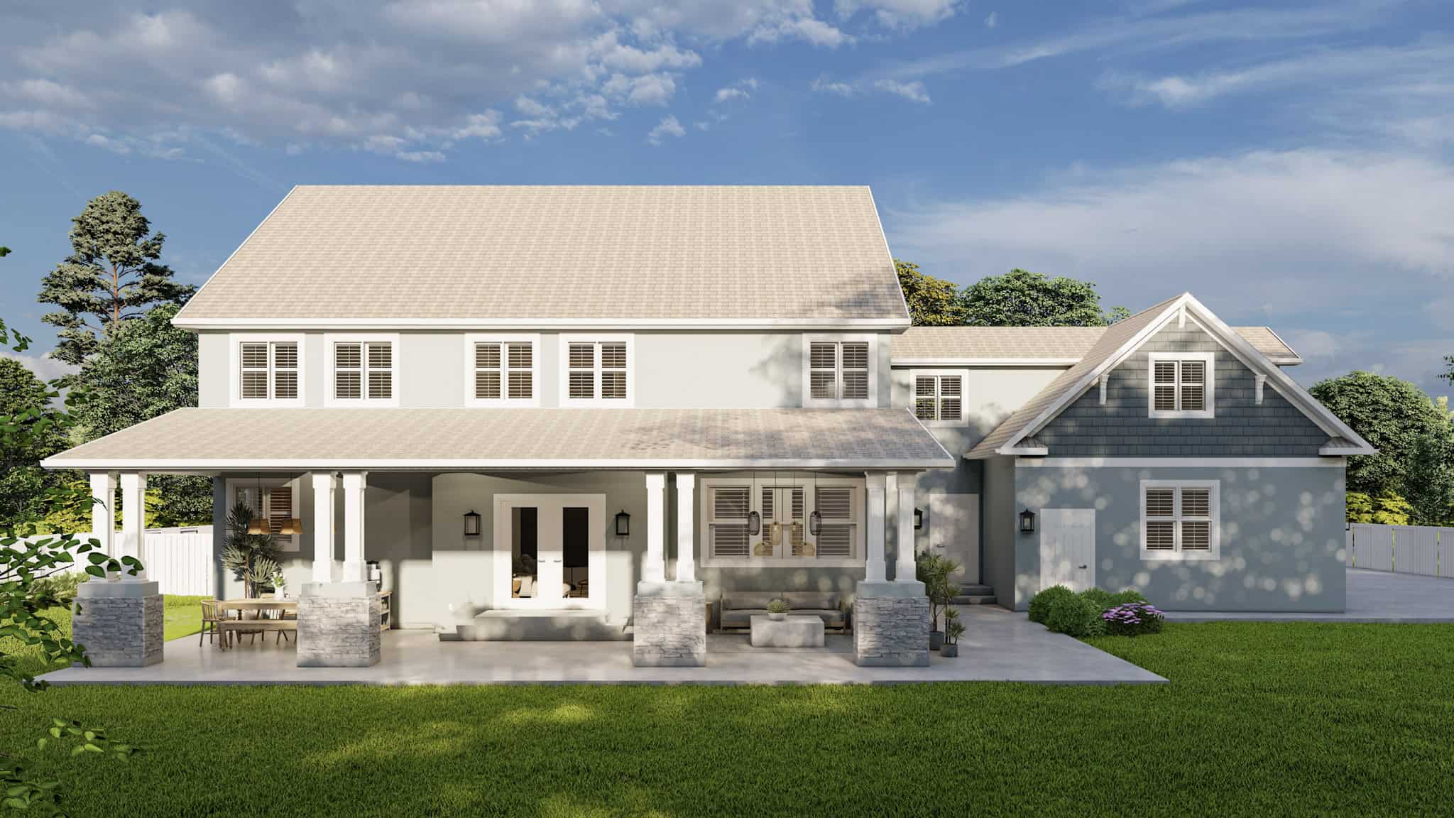 Rear View of this 5-Bedroom,3861 Sq Ft Plan -187-1254