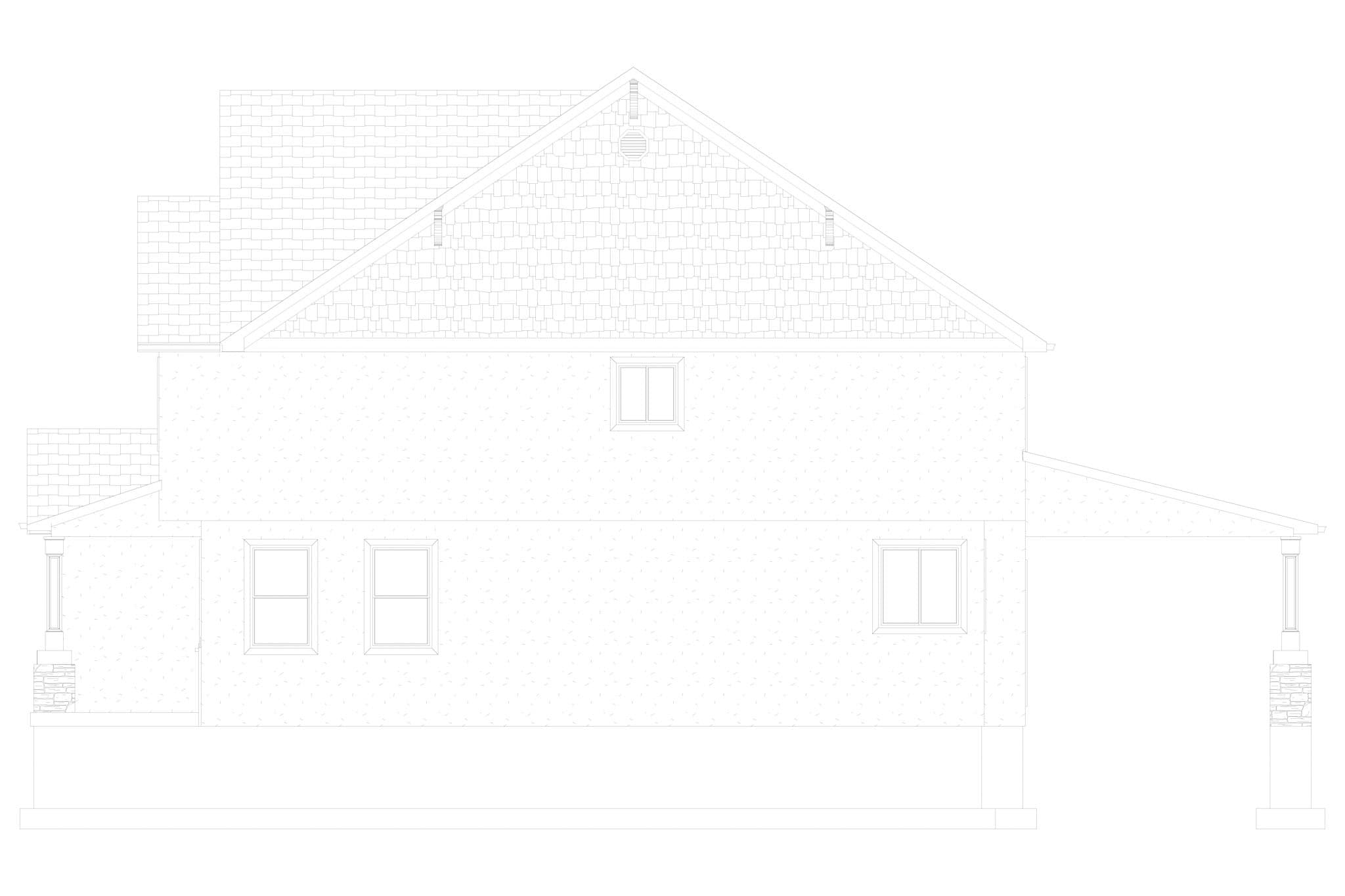 Home Plan Right Elevation of this 5-Bedroom,3861 Sq Ft Plan -187-1254