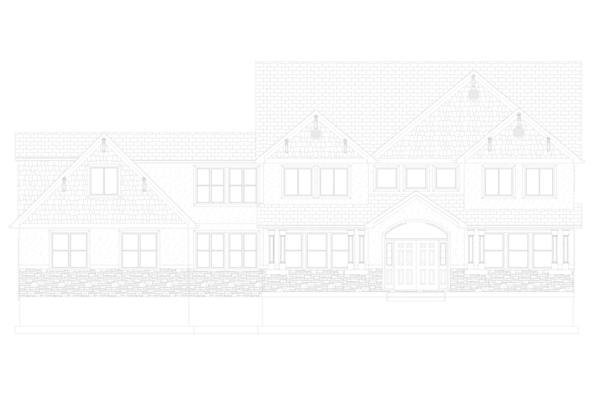 Home Plan Front Elevation of this 5-Bedroom,3861 Sq Ft Plan -187-1254