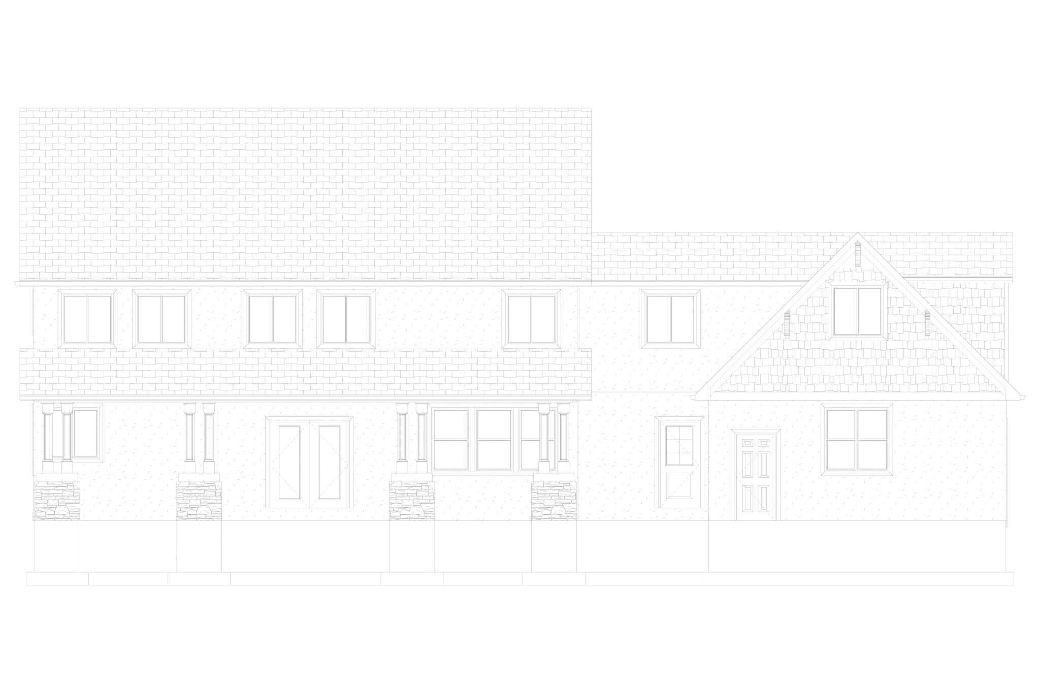 Home Plan Rear Elevation of this 5-Bedroom,3861 Sq Ft Plan -187-1254