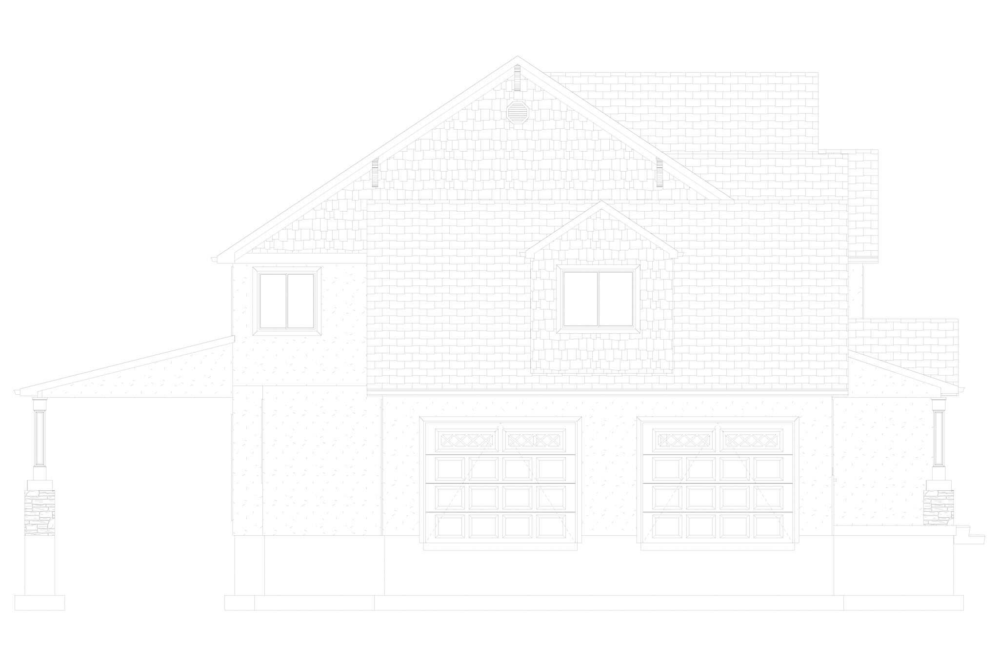 Home Plan Left Elevation of this 5-Bedroom,3861 Sq Ft Plan -187-1254