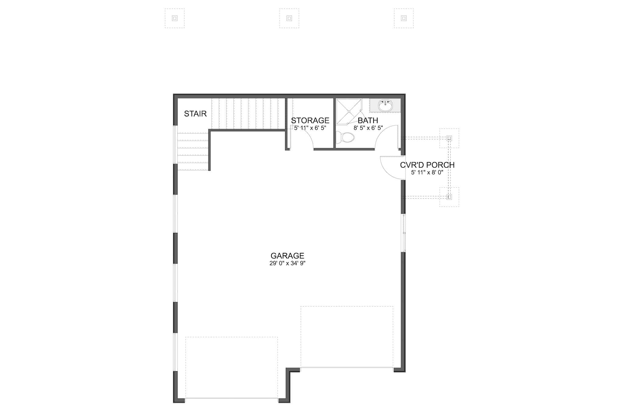 Garage of Garage w/Apartments Plan #187-1255