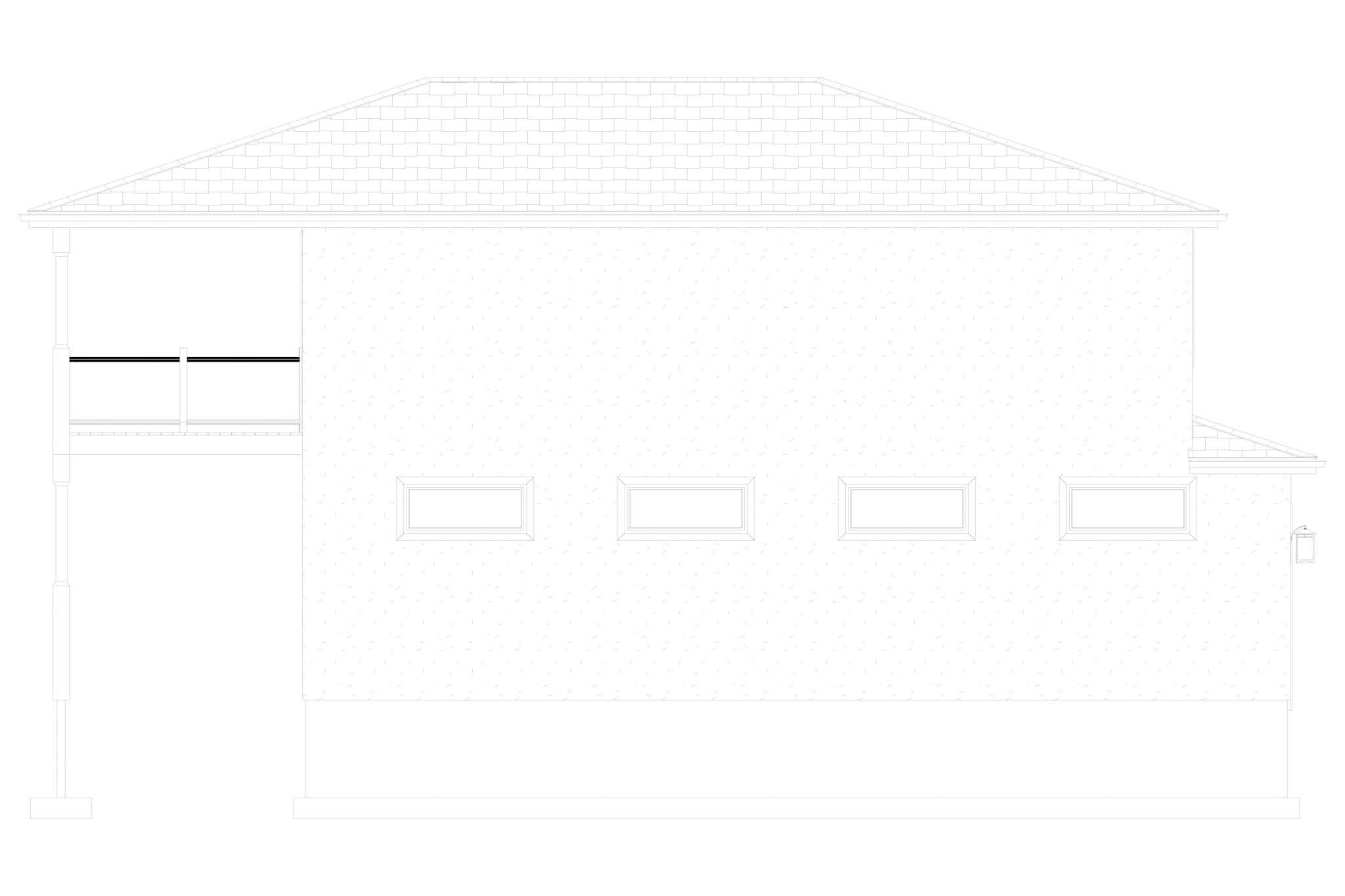 Home Plan Left Elevation of this 2-Bedroom,1280 Sq Ft Plan -187-1255