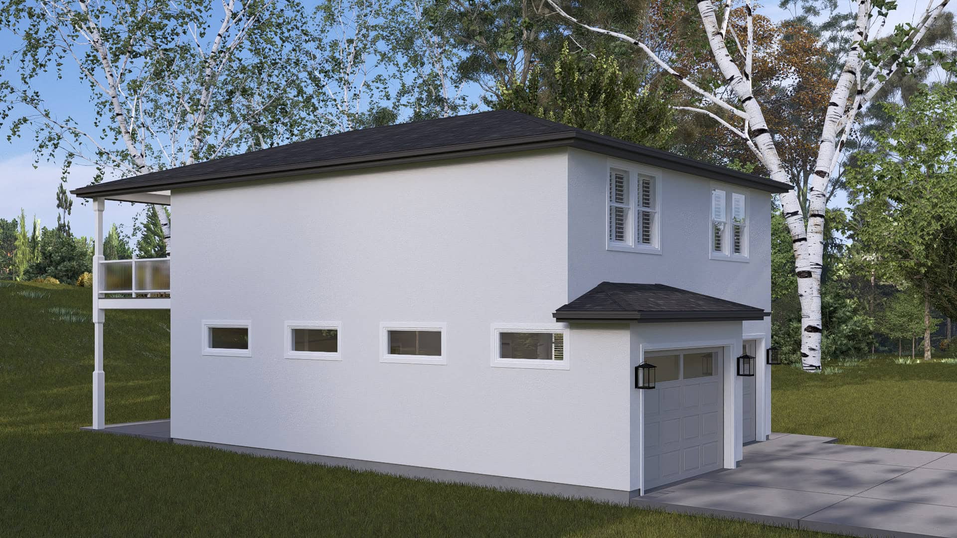 Left Side View of this 2-Bedroom,1280 Sq Ft Plan -187-1255