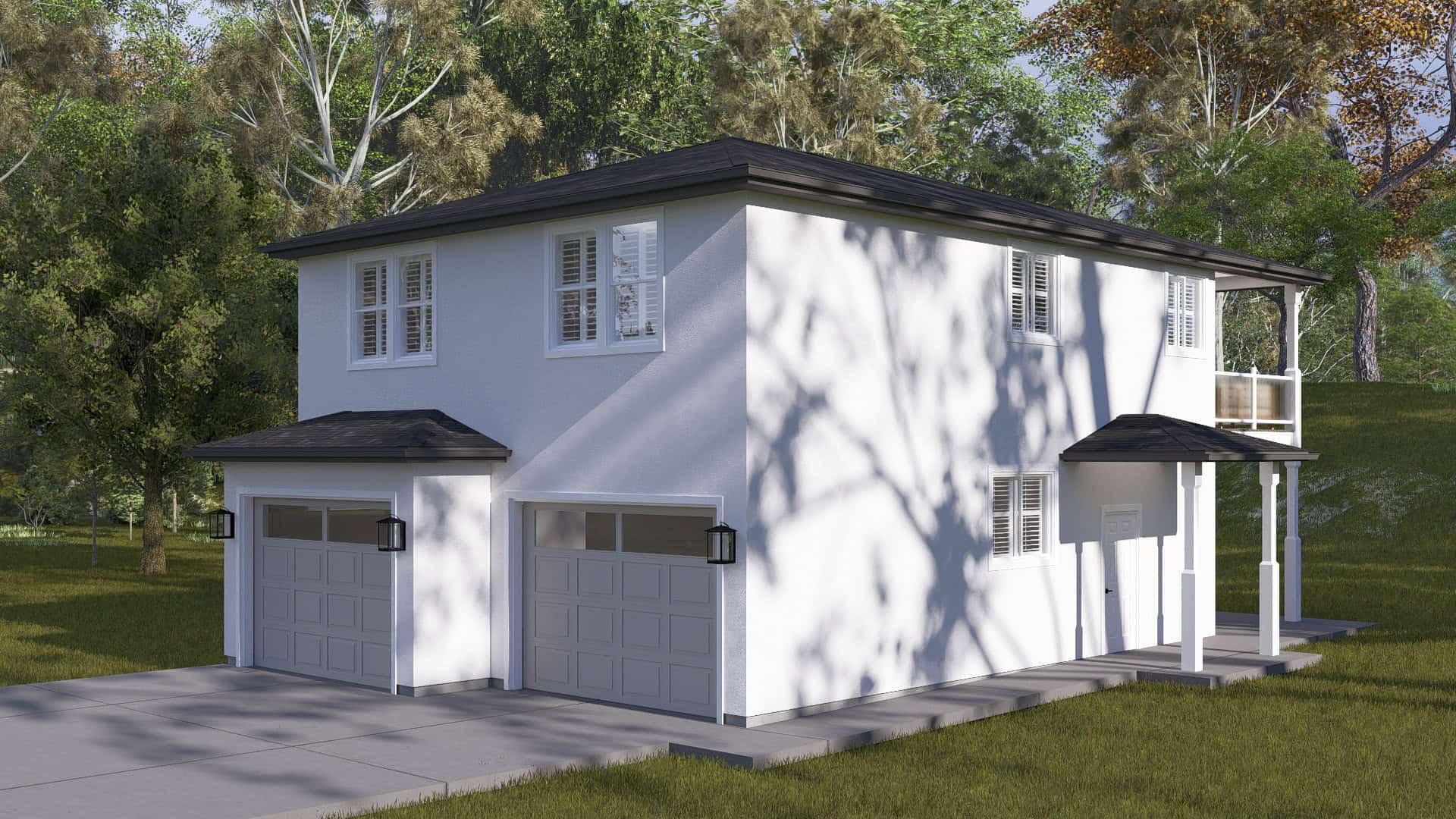 Right Side View of this 2-Bedroom,1280 Sq Ft Plan -187-1255
