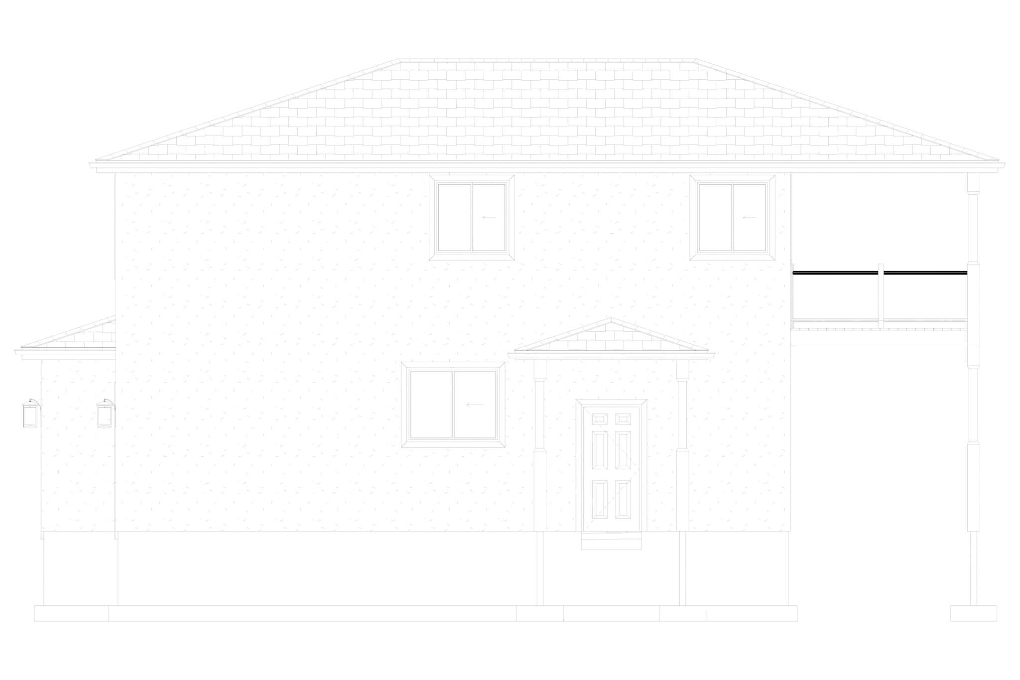 Home Plan Right Elevation of this 2-Bedroom,1280 Sq Ft Plan -187-1255