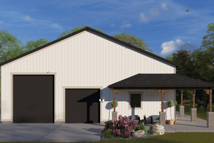 Front elevation of Garage home (ThePlanCollection: House Plan #187-1256)