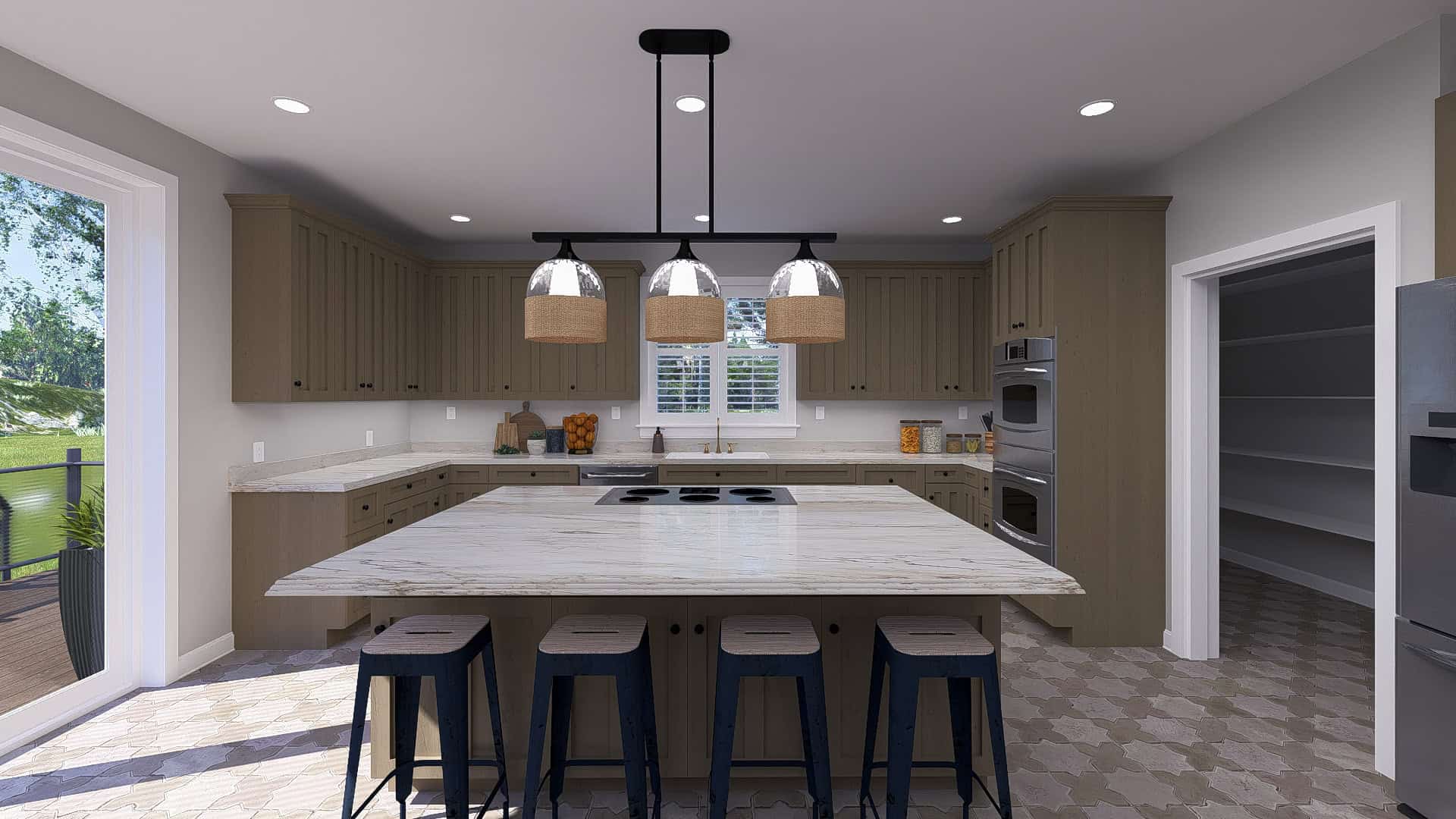 Kitchen: Kitchen Island of this 5-Bedroom,3237 Sq Ft Plan -187-1257