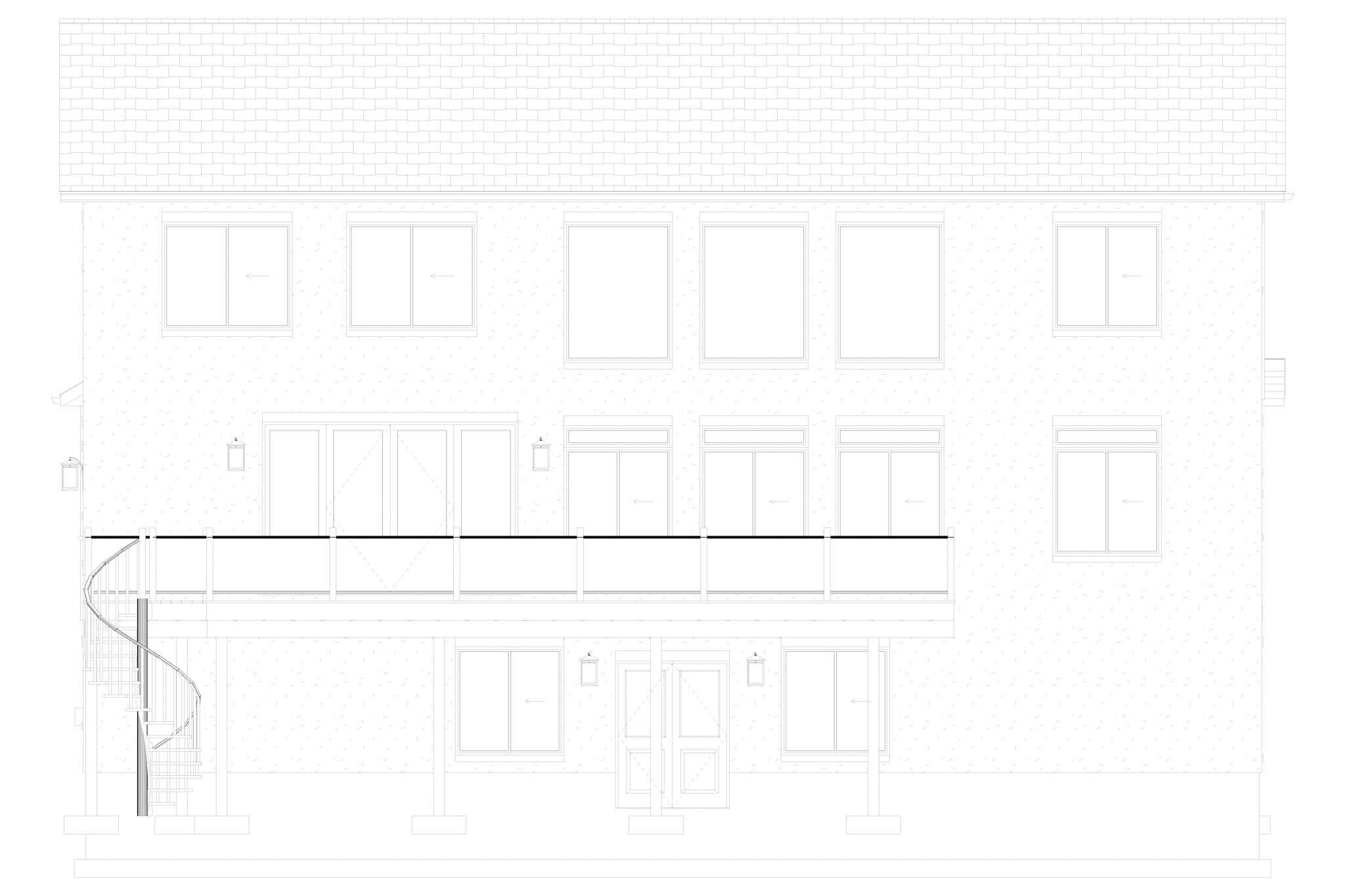 Home Plan Rear Elevation of this 5-Bedroom,3237 Sq Ft Plan -187-1257