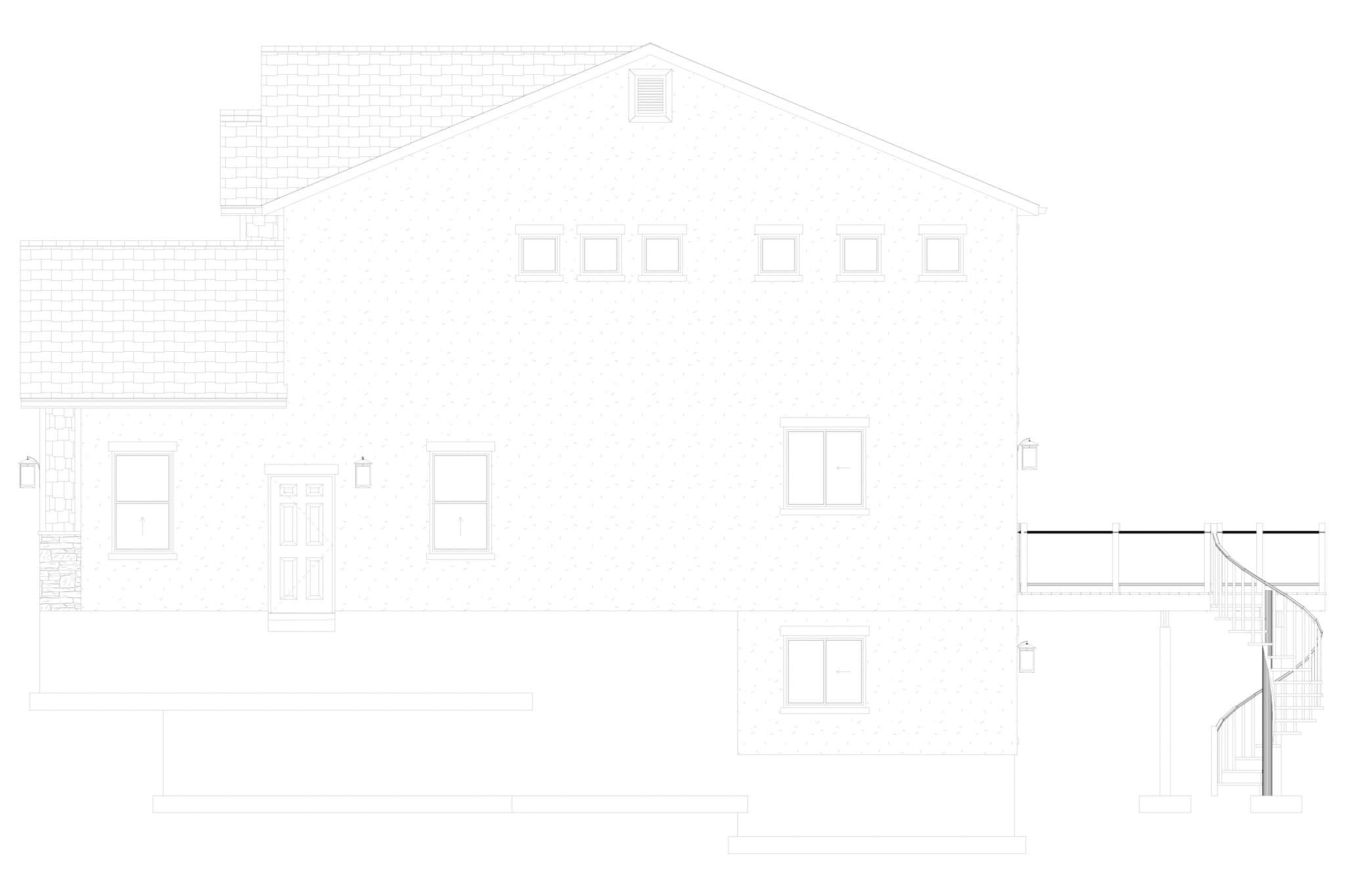 Home Plan Right Elevation of this 5-Bedroom,3237 Sq Ft Plan -187-1257