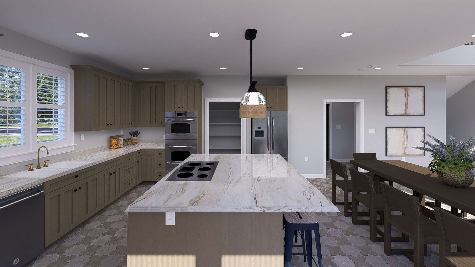 Kitchen: Kitchen Island of this 5-Bedroom,3237 Sq Ft Plan -187-1257