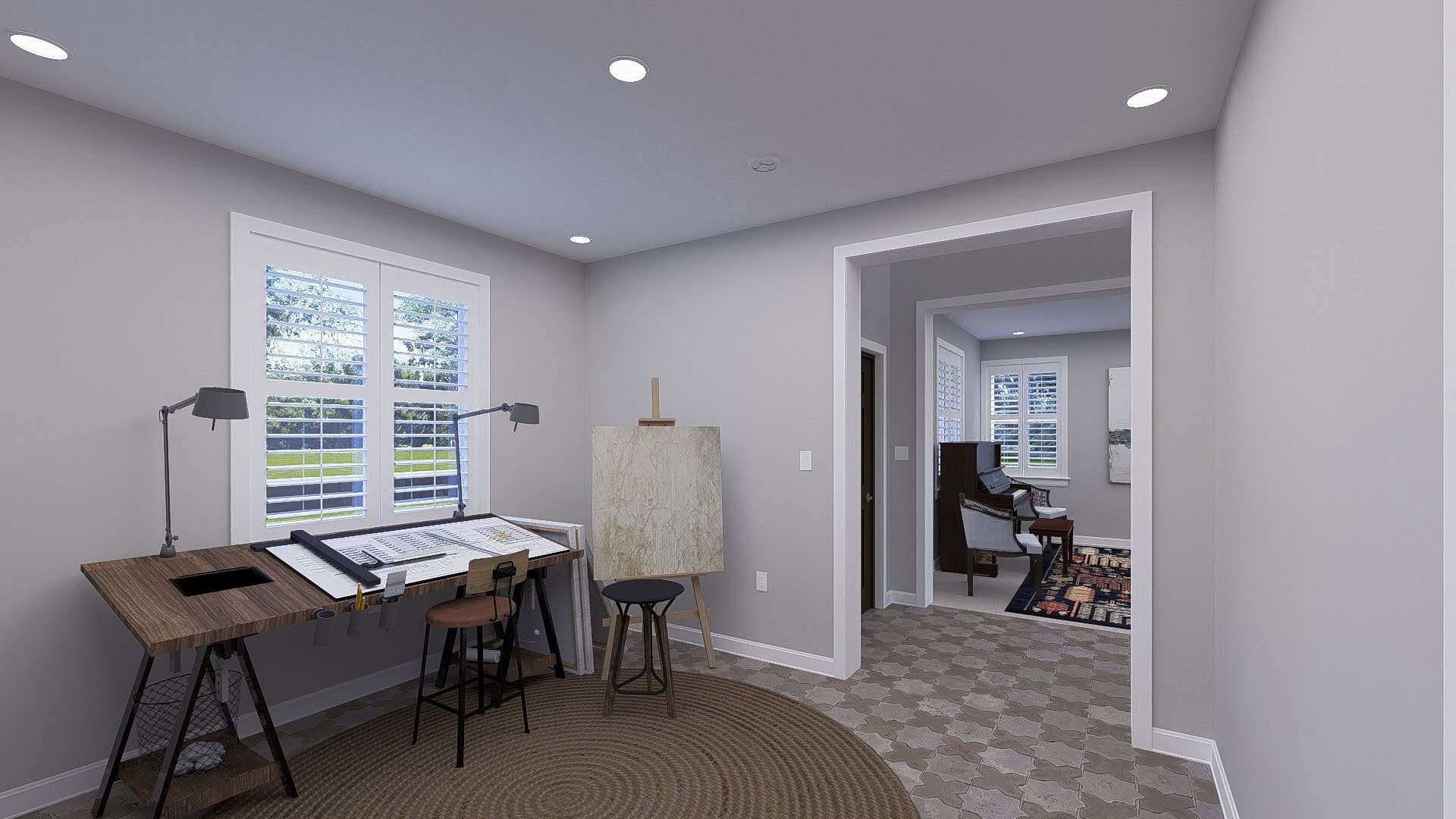 Home Office of this 5-Bedroom,3237 Sq Ft Plan -187-1257