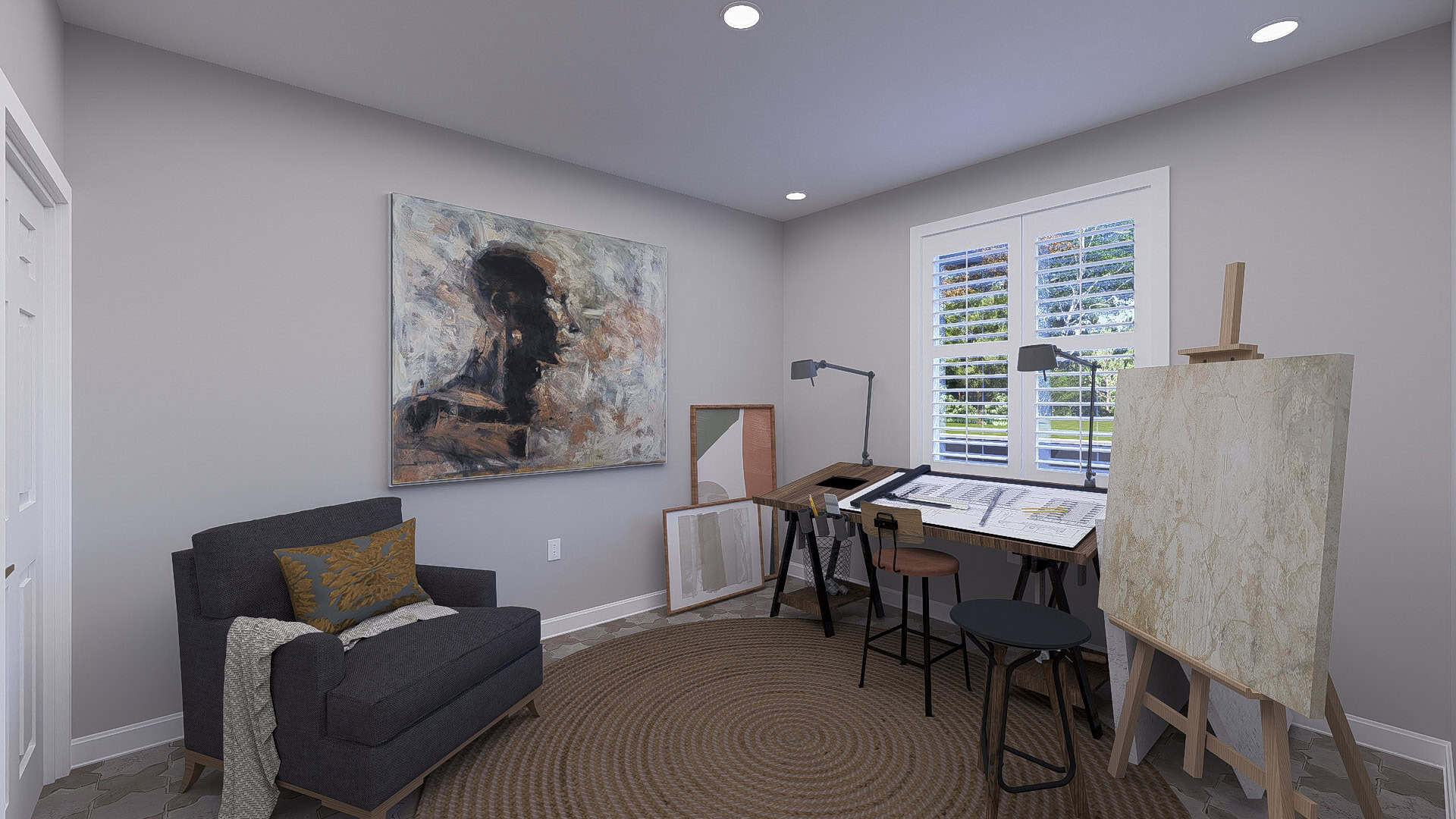 Home Office of this 5-Bedroom,3237 Sq Ft Plan -187-1257