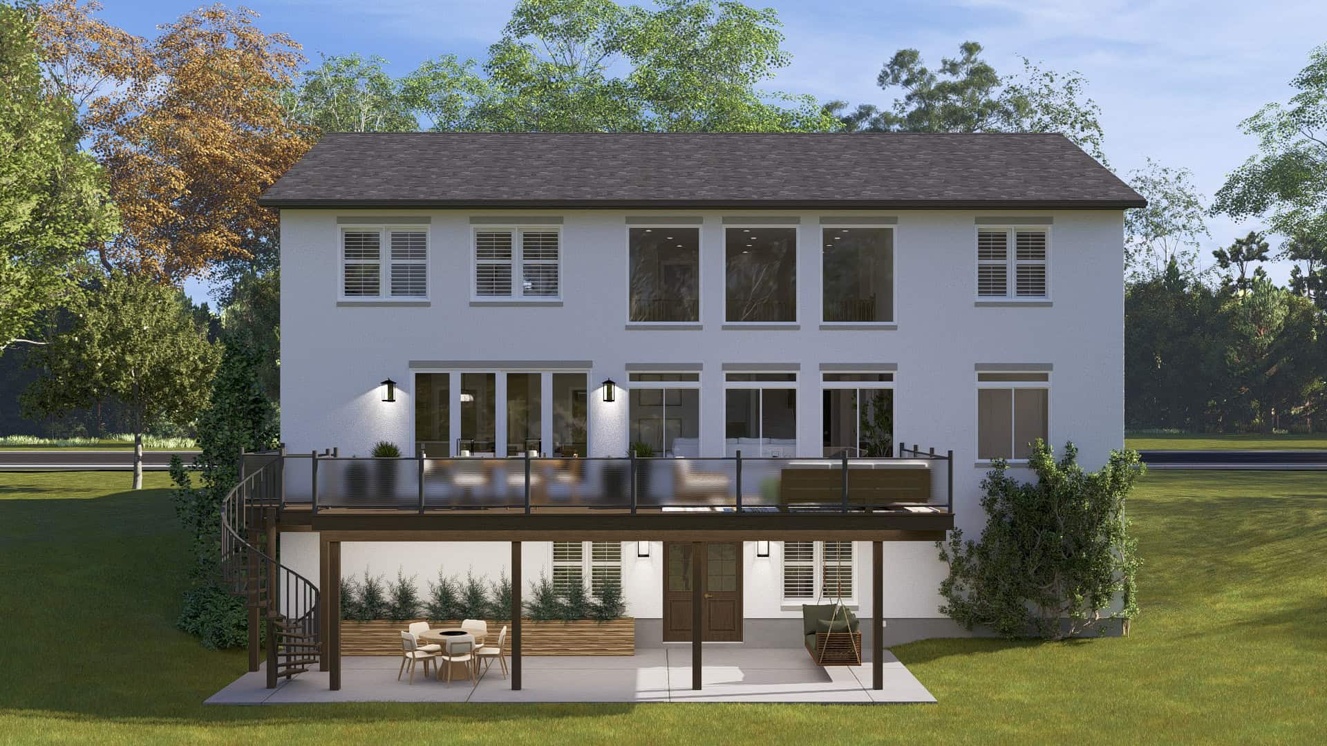 Rear View of this 5-Bedroom,3237 Sq Ft Plan -187-1257