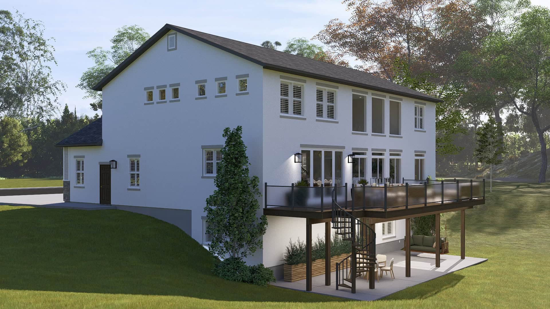 Rear View of this 5-Bedroom,3237 Sq Ft Plan -187-1257