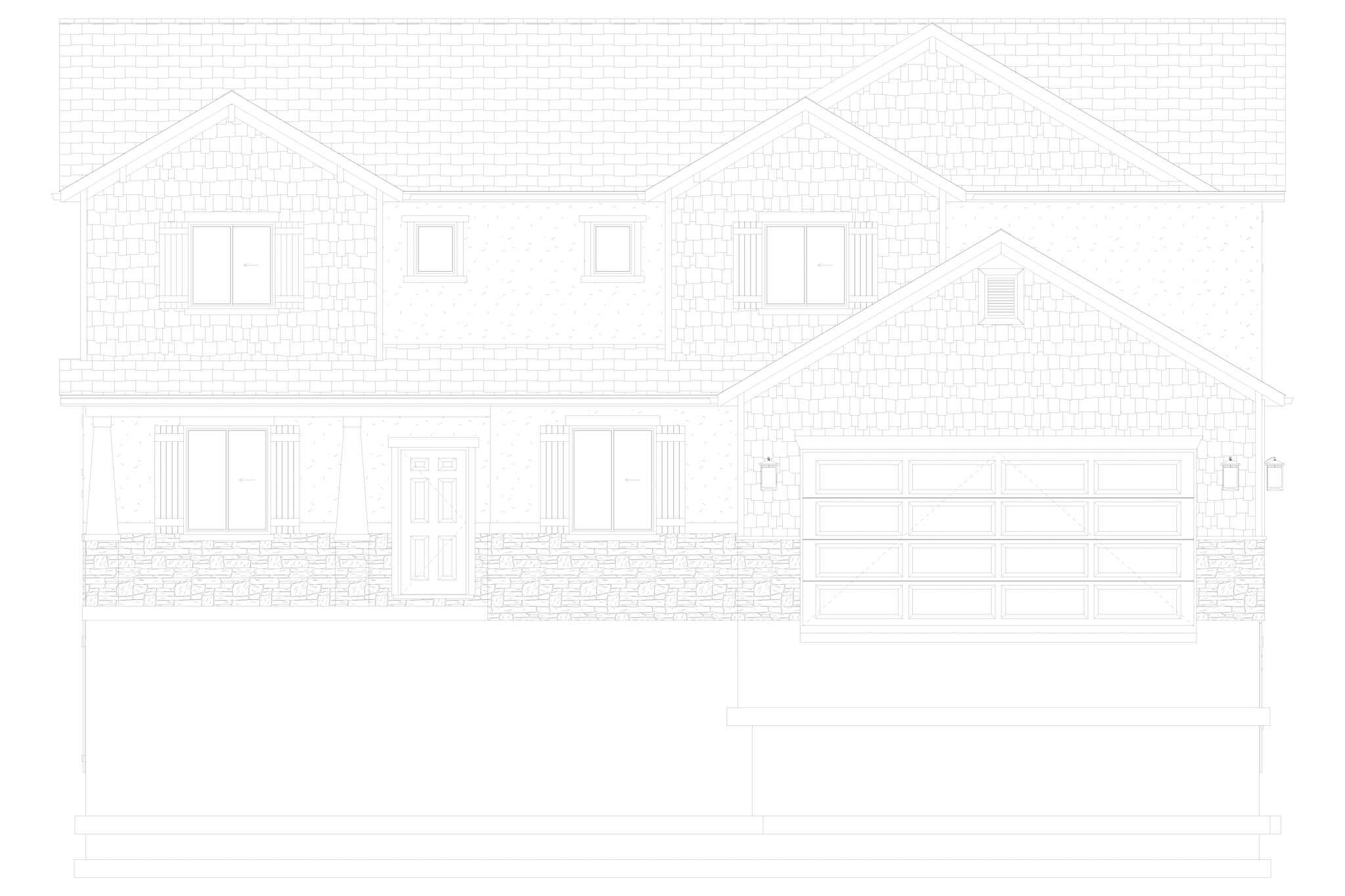 Home Plan Front Elevation of this 5-Bedroom,3237 Sq Ft Plan -187-1257