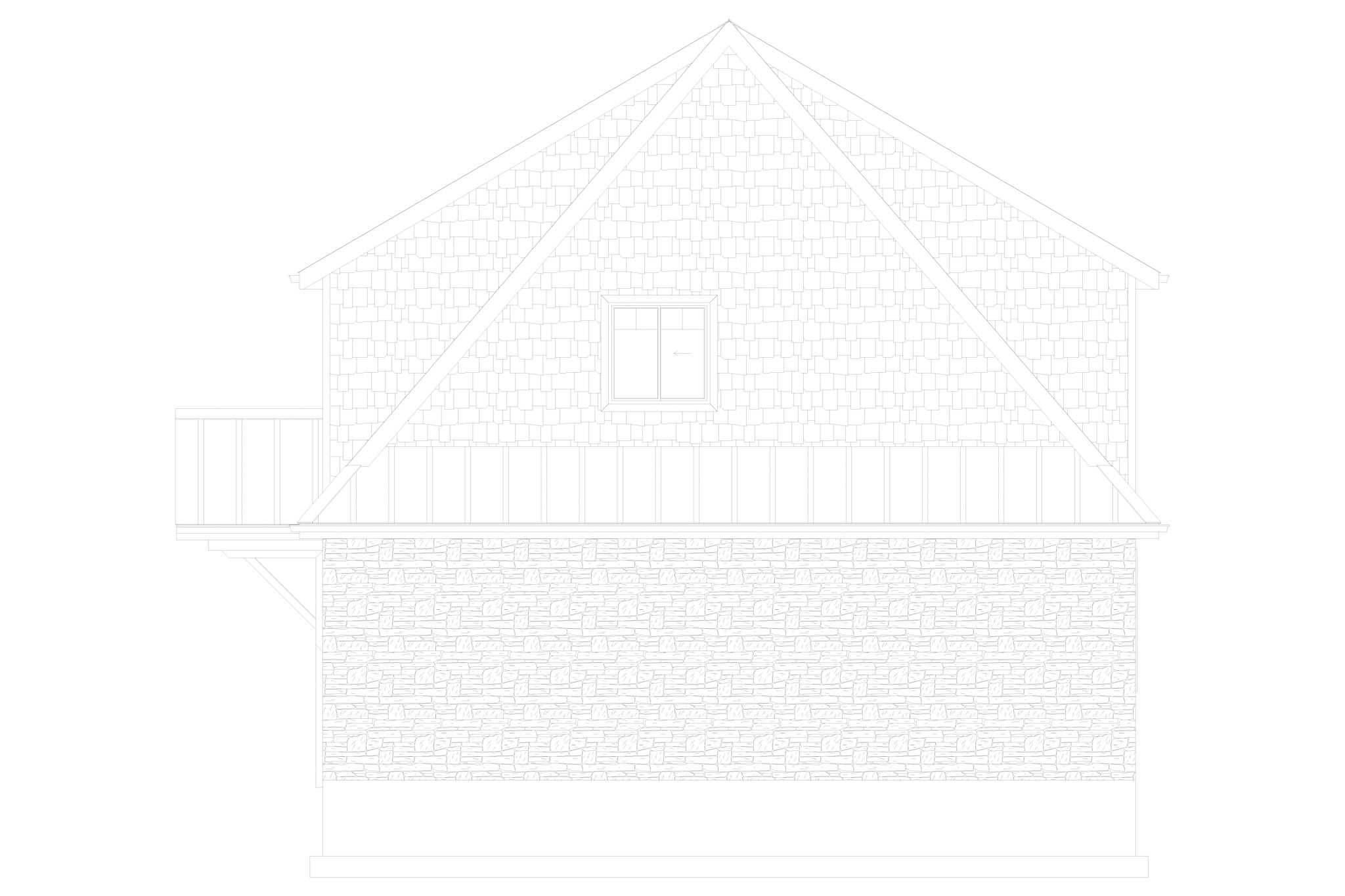 Home Plan Rear Elevation of this 2-Bedroom,882 Sq Ft Plan -187-1258