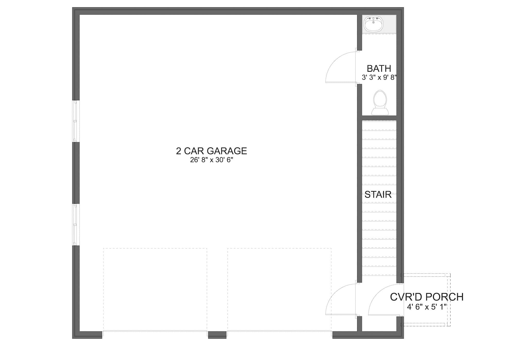 Garage of Garage w/Apartments Plan #187-1258