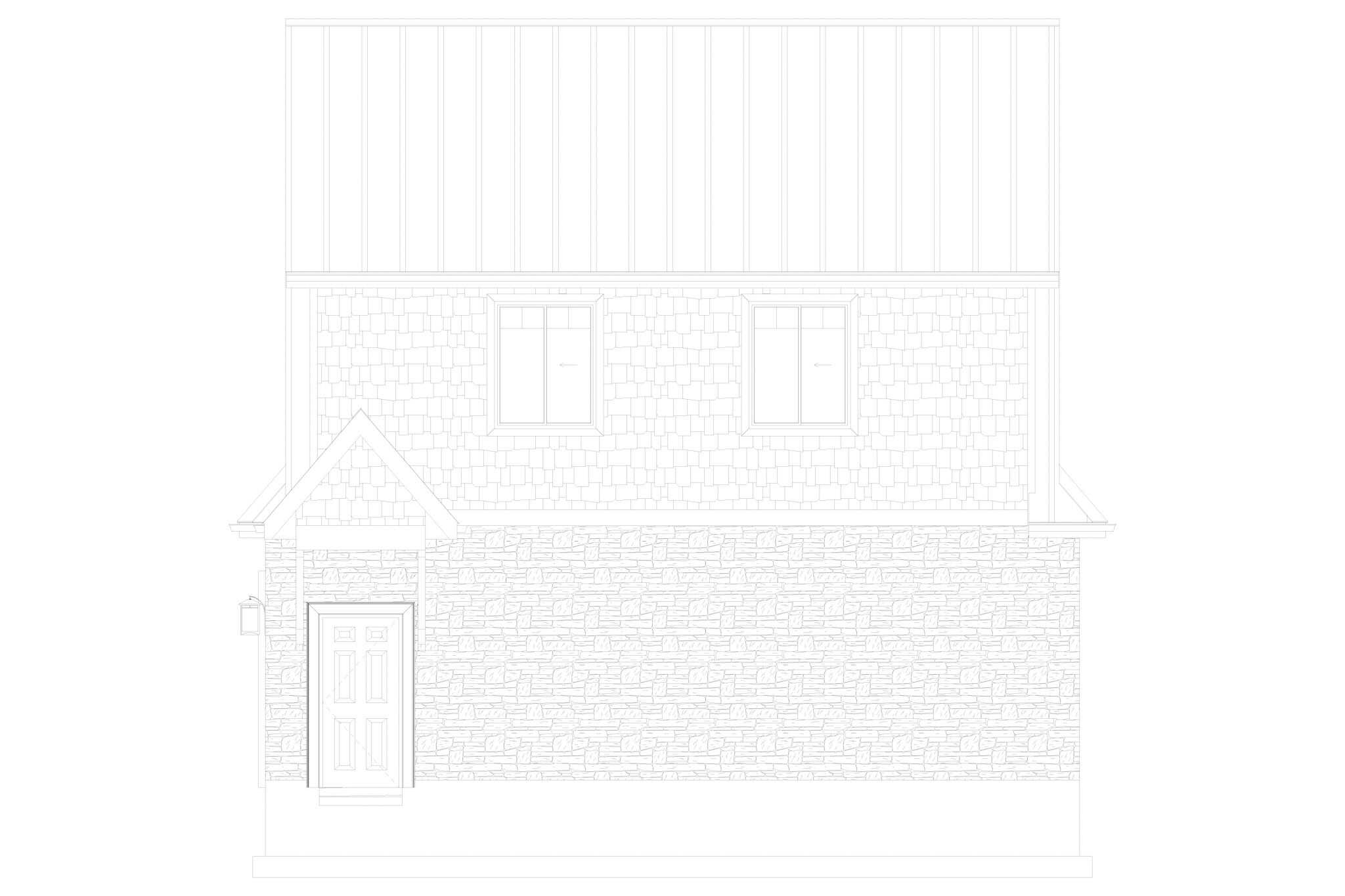 Home Plan Right Elevation of this 2-Bedroom,882 Sq Ft Plan -187-1258
